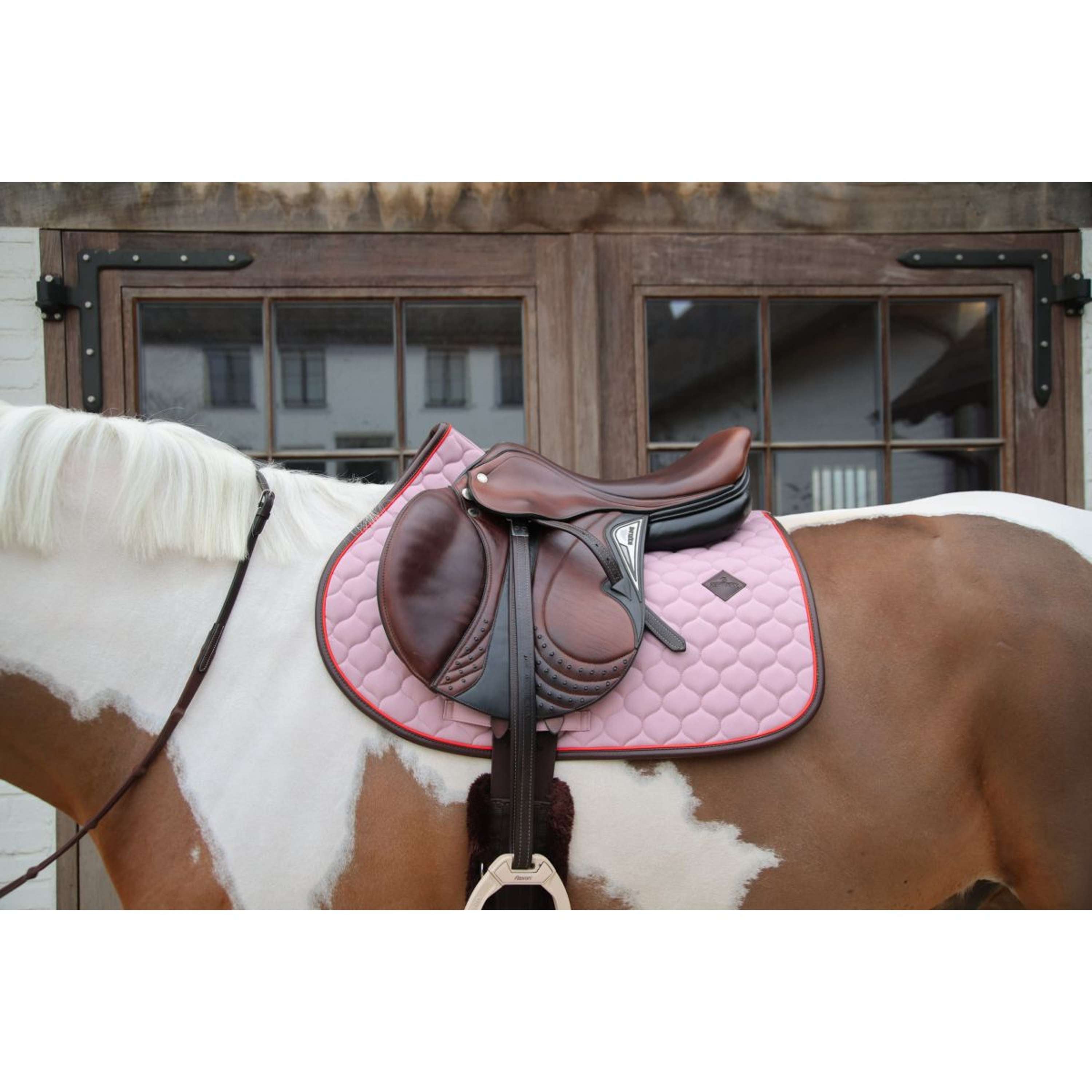 Kentucky Horsewear Saddlepad Onion Quilt Leather Neon Jumping Lavender