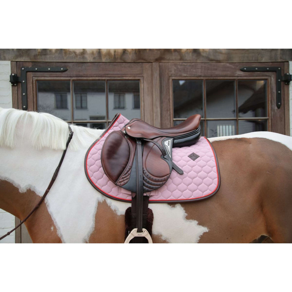 Kentucky Horsewear Saddlepad Onion Quilt Leather Neon Jumping Lavender