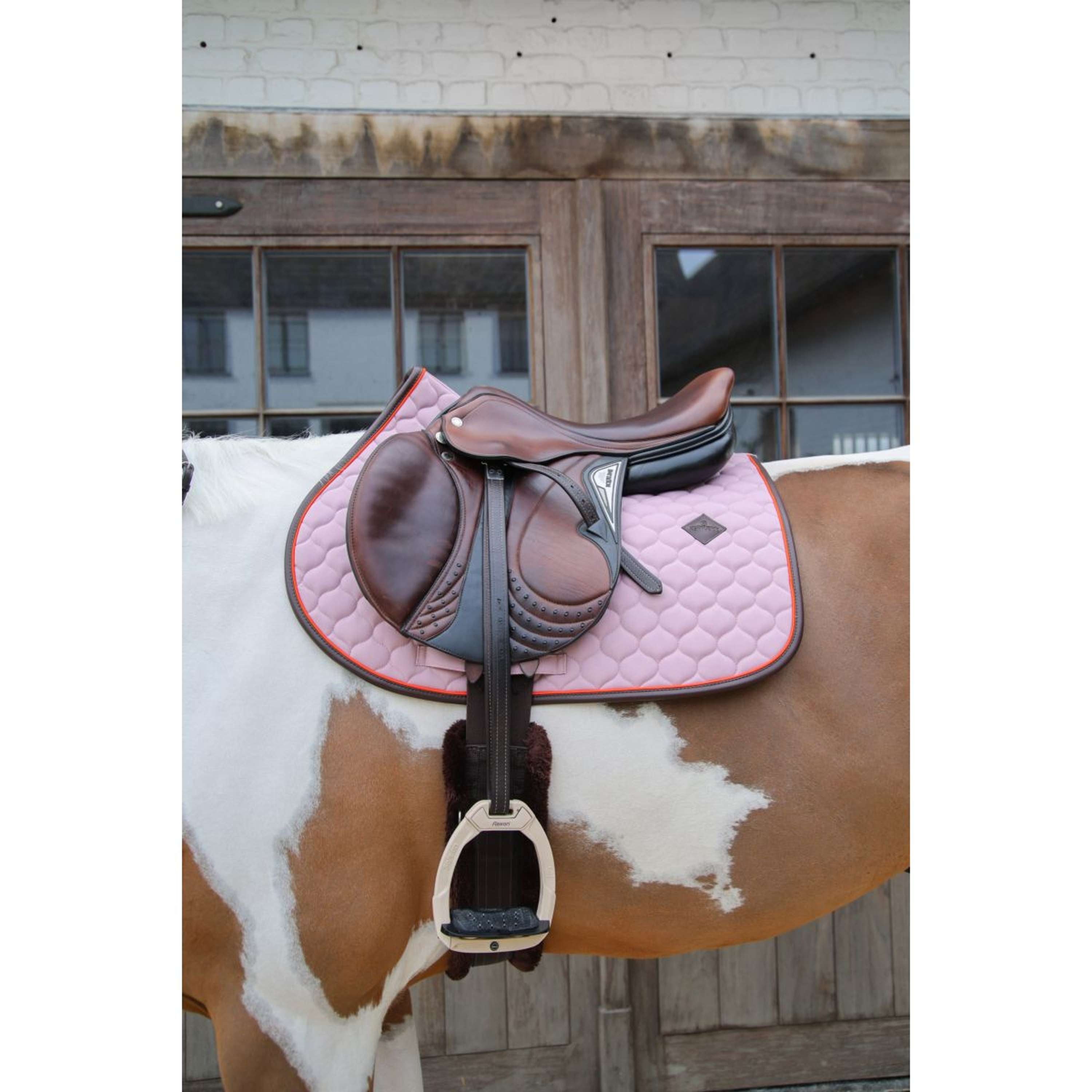 Kentucky Horsewear Saddlepad Onion Quilt Leather Neon Jumping Lavender