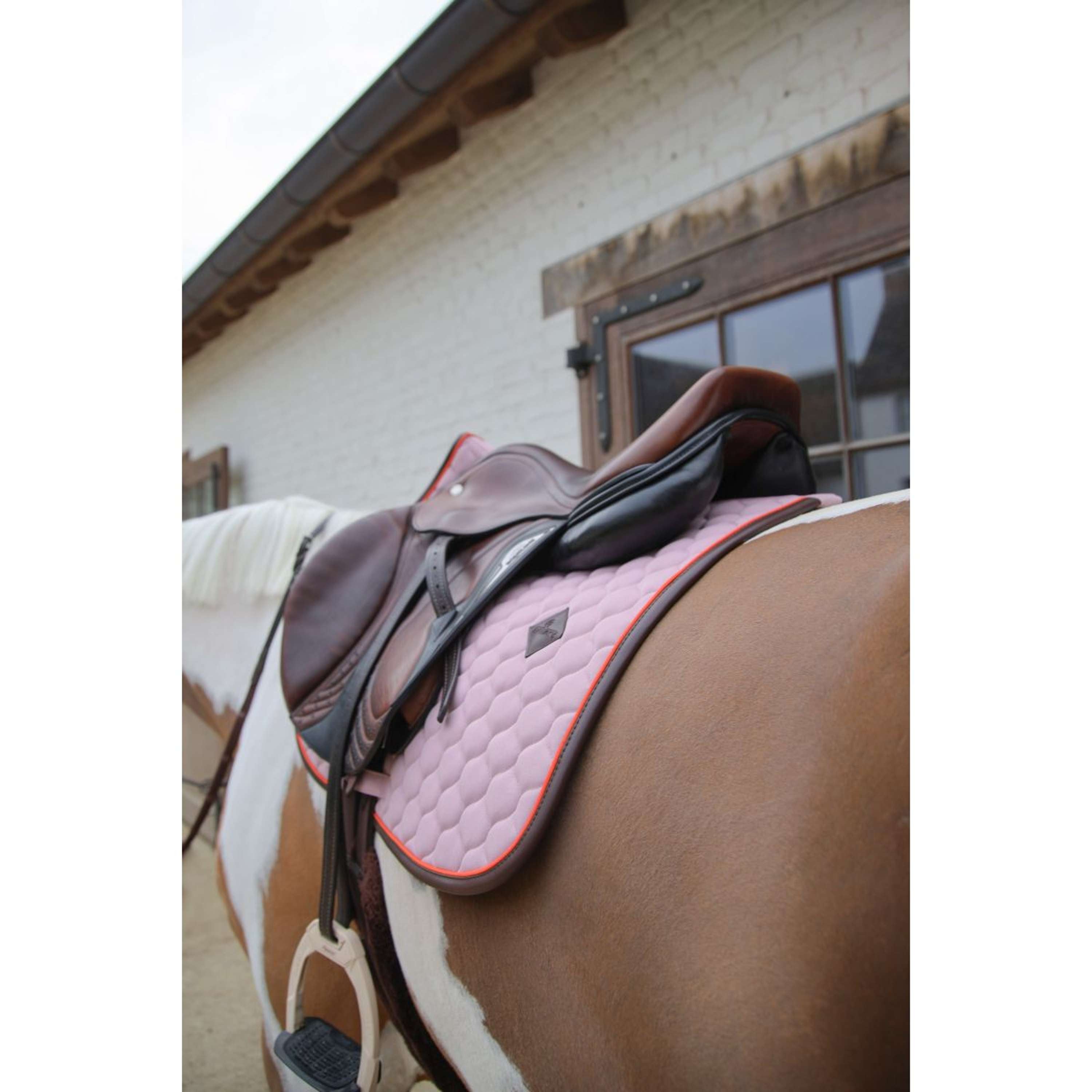 Kentucky Horsewear Saddlepad Onion Quilt Leather Neon Jumping Lavender
