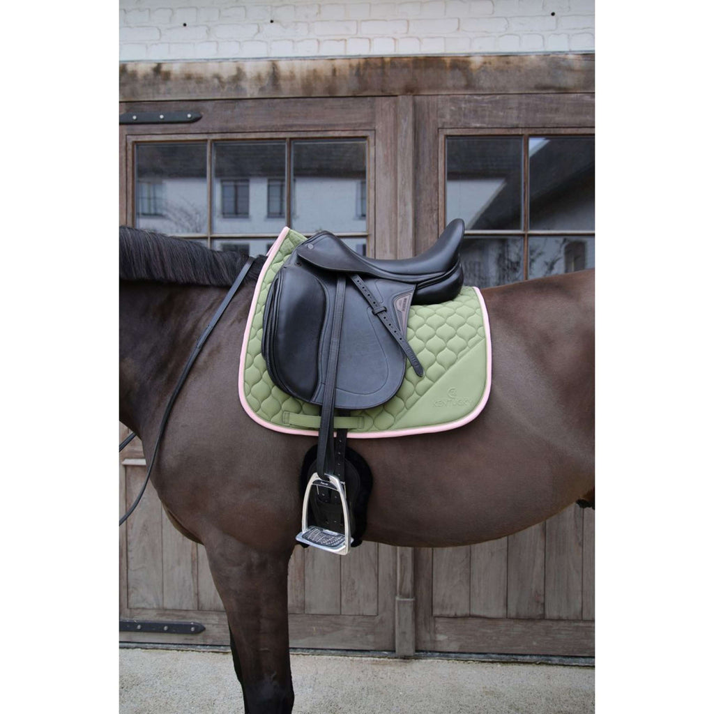 Kentucky Horsewear Saddlepad Softshell Onion Quilt Dressage Khaki/Old Pink