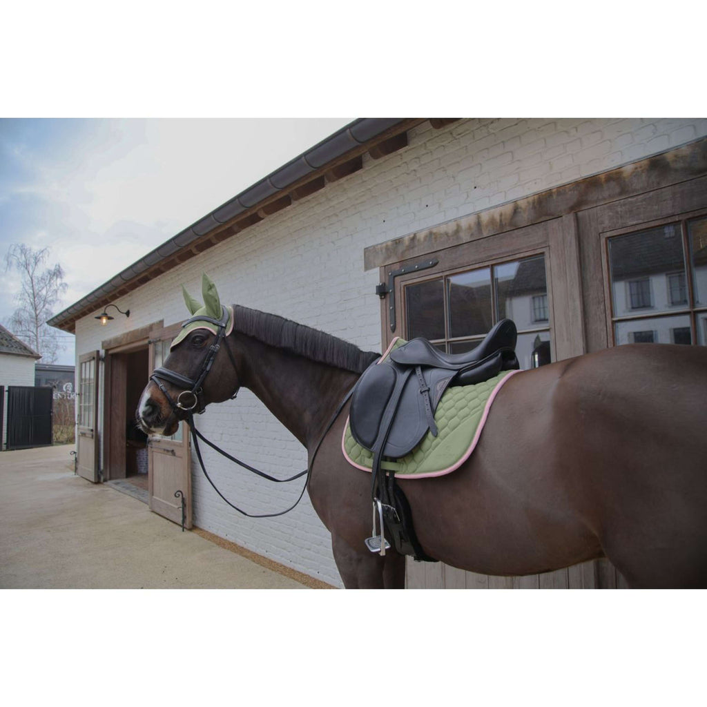 Kentucky Horsewear Saddlepad Softshell Onion Quilt Dressage Khaki/Old Pink