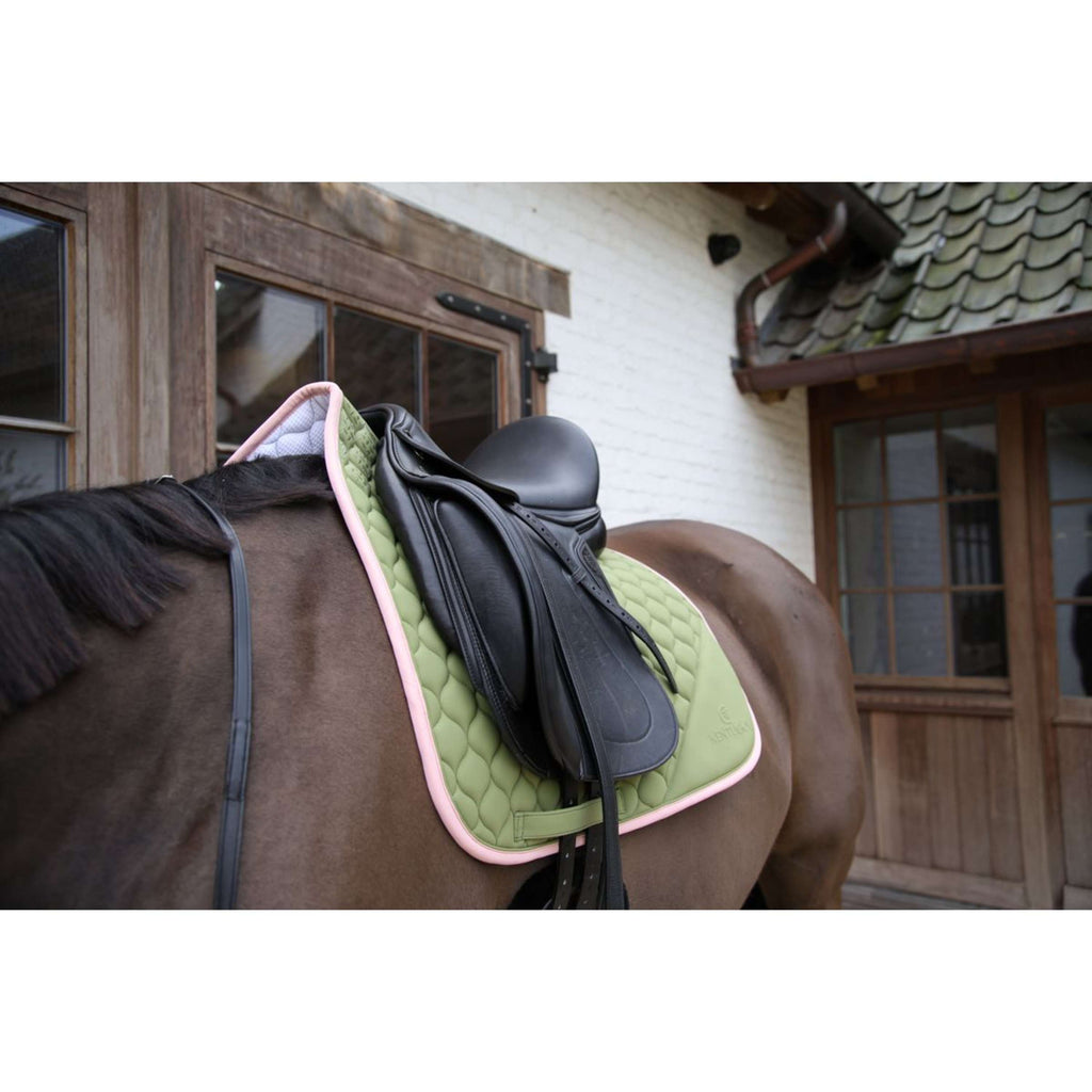 Kentucky Horsewear Saddlepad Softshell Onion Quilt Dressage Khaki/Old Pink