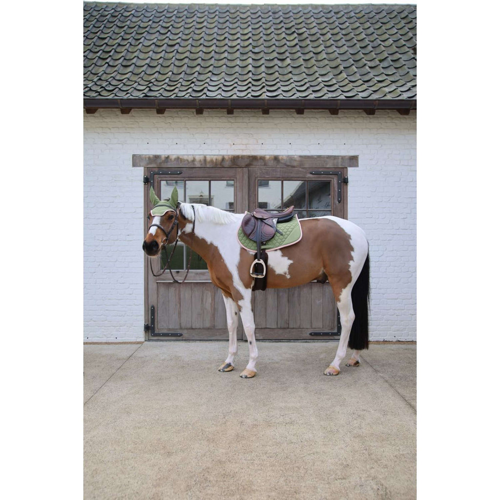 Kentucky Horsewear Saddlepad Softshell Onion Quilt Jumping Khaki/Old Pink
