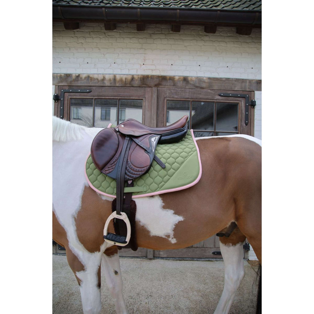 Kentucky Horsewear Saddlepad Softshell Onion Quilt Jumping Khaki/Old Pink