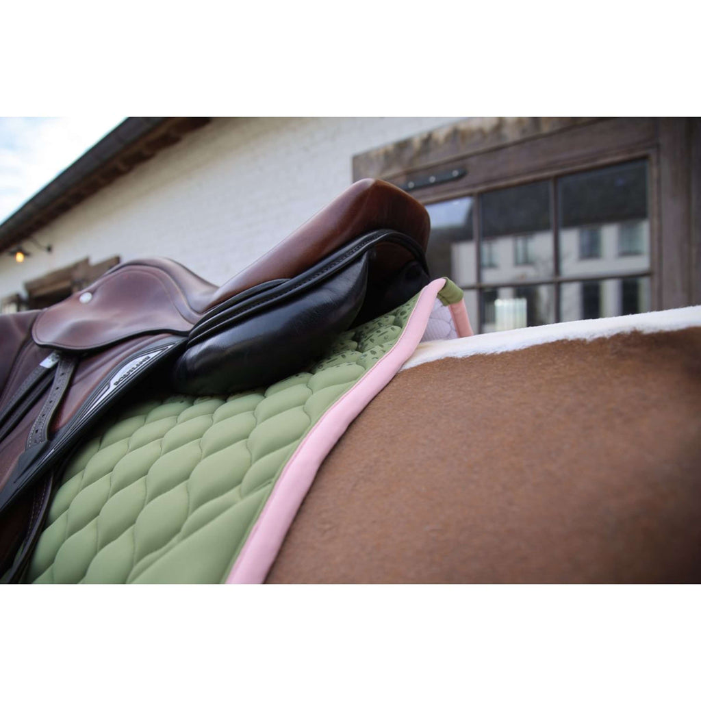 Kentucky Horsewear Saddlepad Softshell Onion Quilt Jumping Khaki/Old Pink