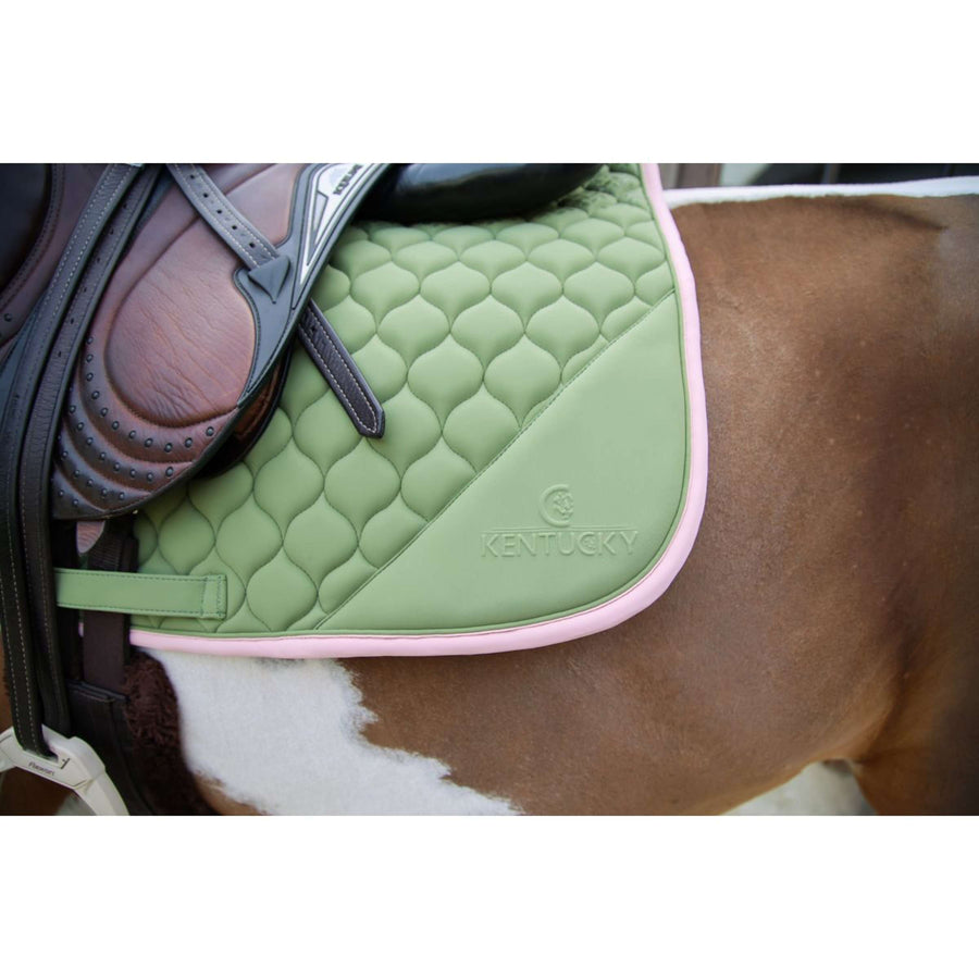 Kentucky Horsewear Saddlepad Softshell Onion Quilt Jumping Khaki/Old Pink