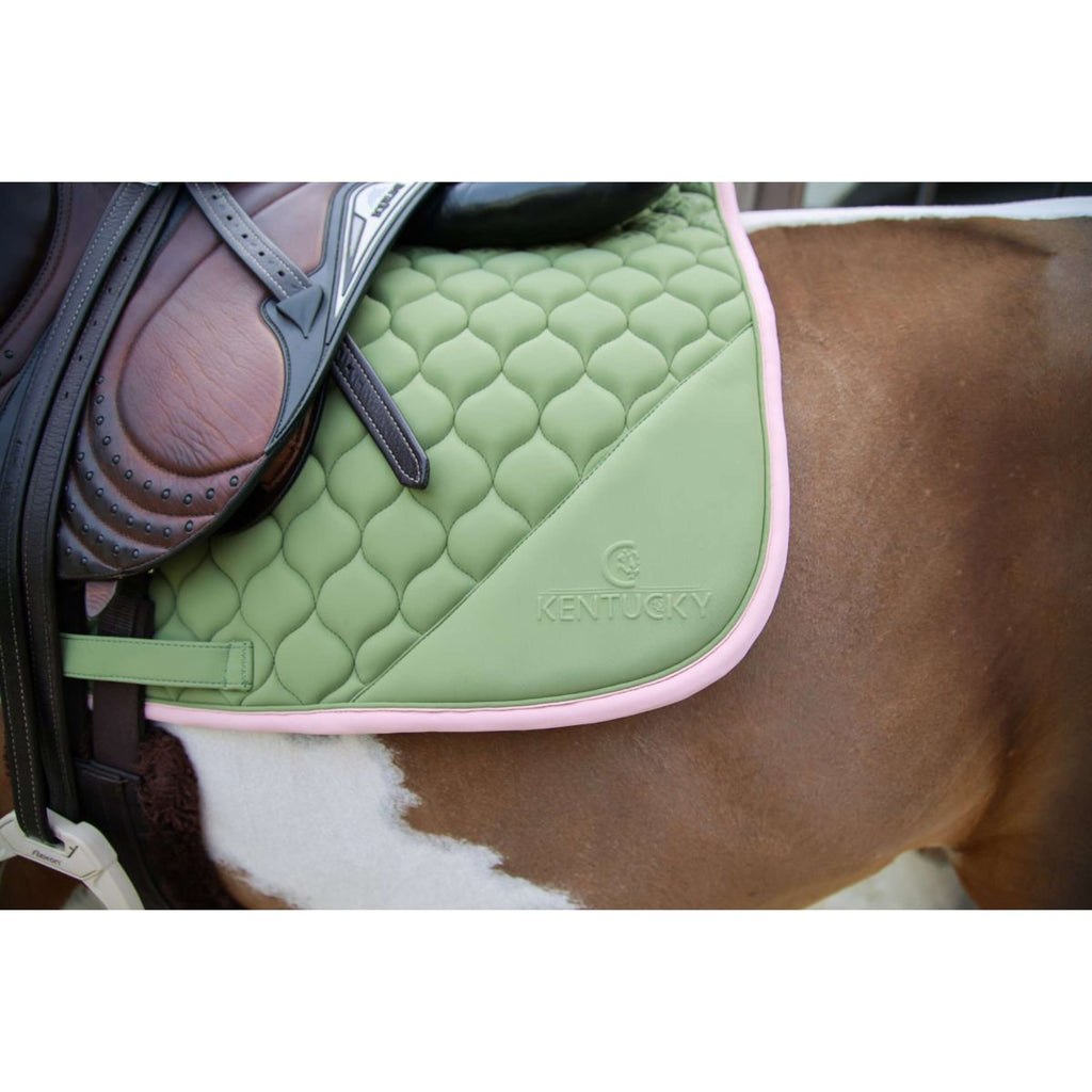 Kentucky Horsewear Saddlepad Softshell Onion Quilt Jumping Khaki/Old Pink