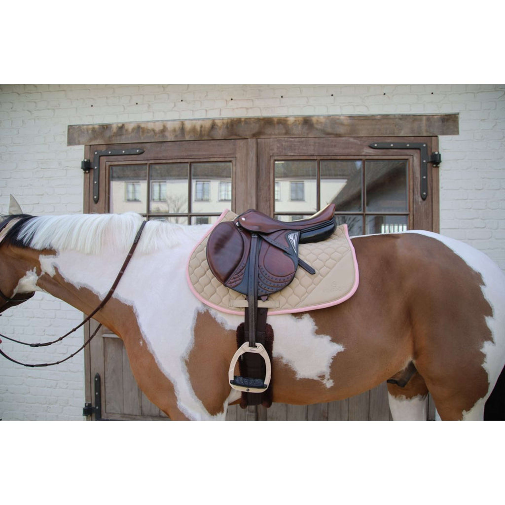 Kentucky Horsewear Saddlepad Softshell Onion Quilt Jumping Beige/Old Pink