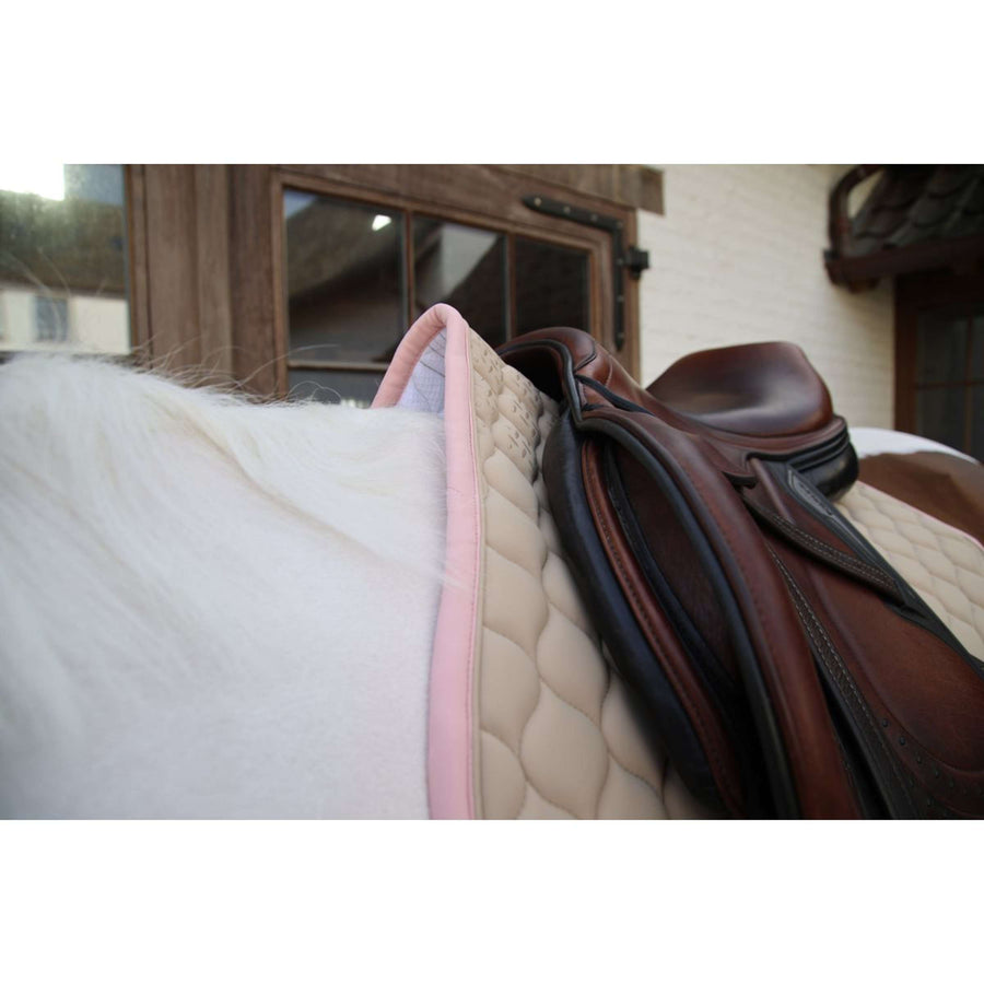 Kentucky Horsewear Saddlepad Softshell Onion Quilt Jumping Beige/Old Pink