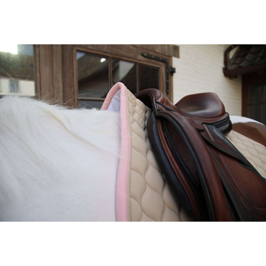 Kentucky Horsewear Saddlepad Softshell Onion Quilt Jumping Beige/Old Pink