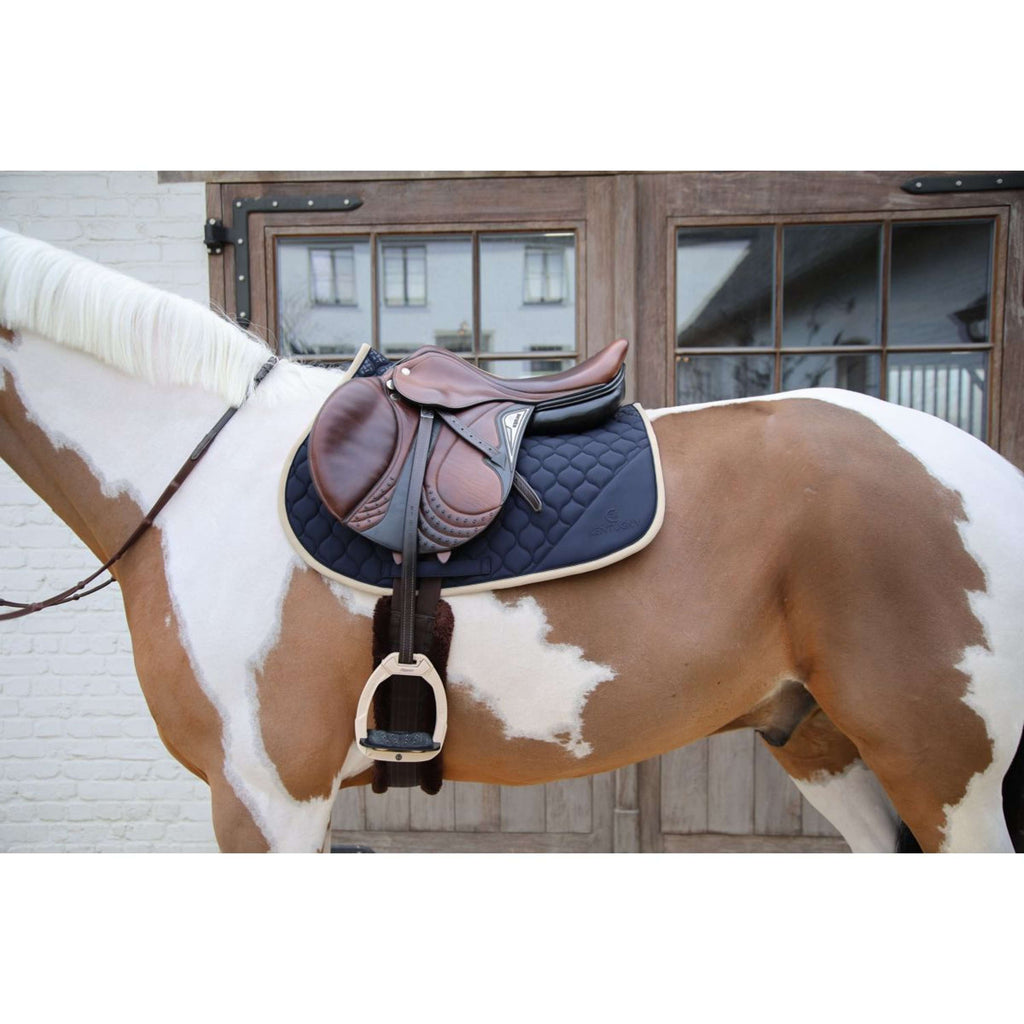 Kentucky Horsewear Saddlepad Softshell Onion Quilt Jumping Navy/Beige