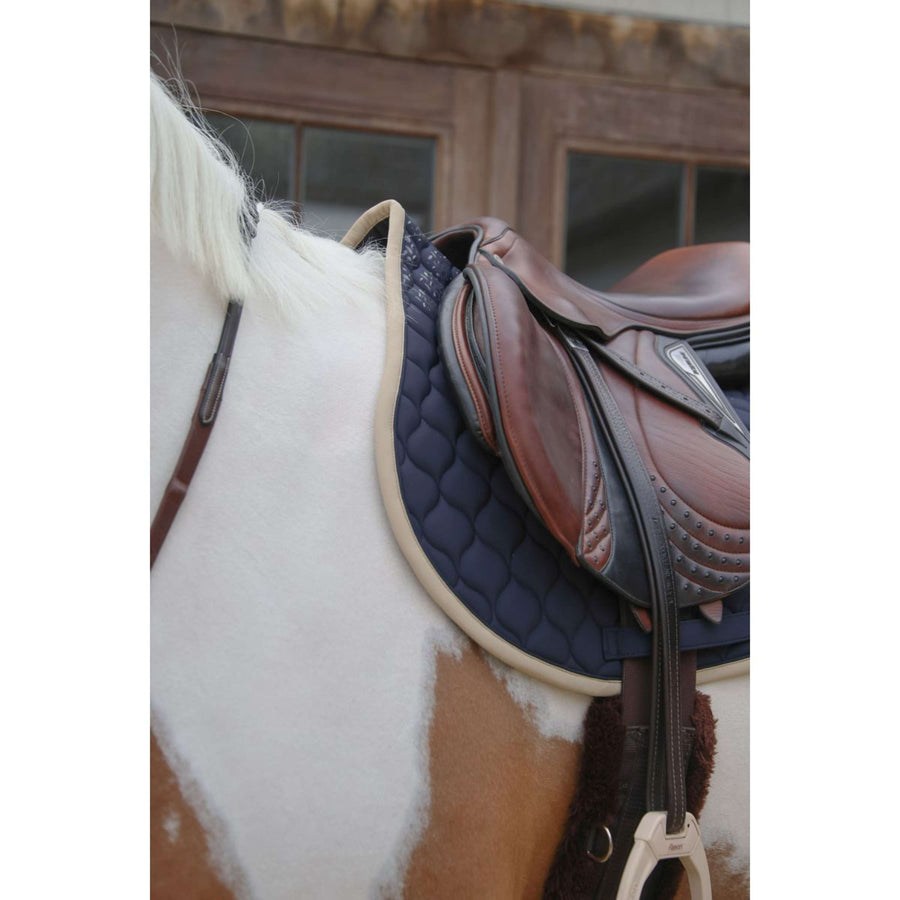 Kentucky Horsewear Saddlepad Softshell Onion Quilt Jumping Navy/Beige