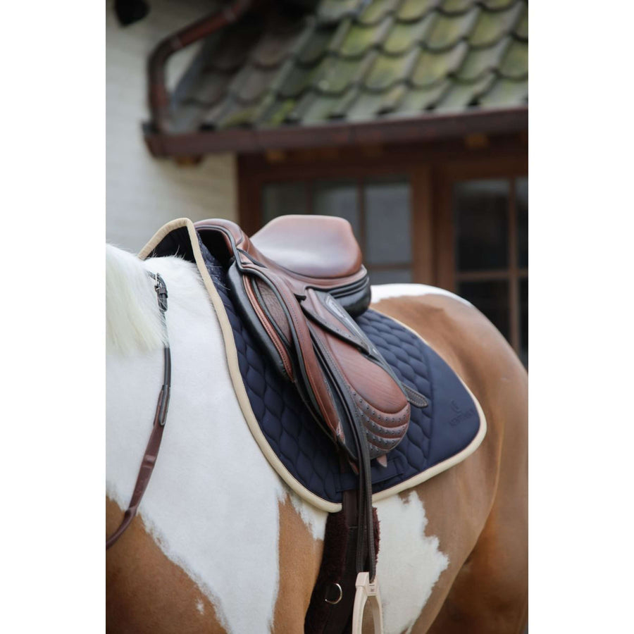 Kentucky Horsewear Saddlepad Softshell Onion Quilt Jumping Navy/Beige