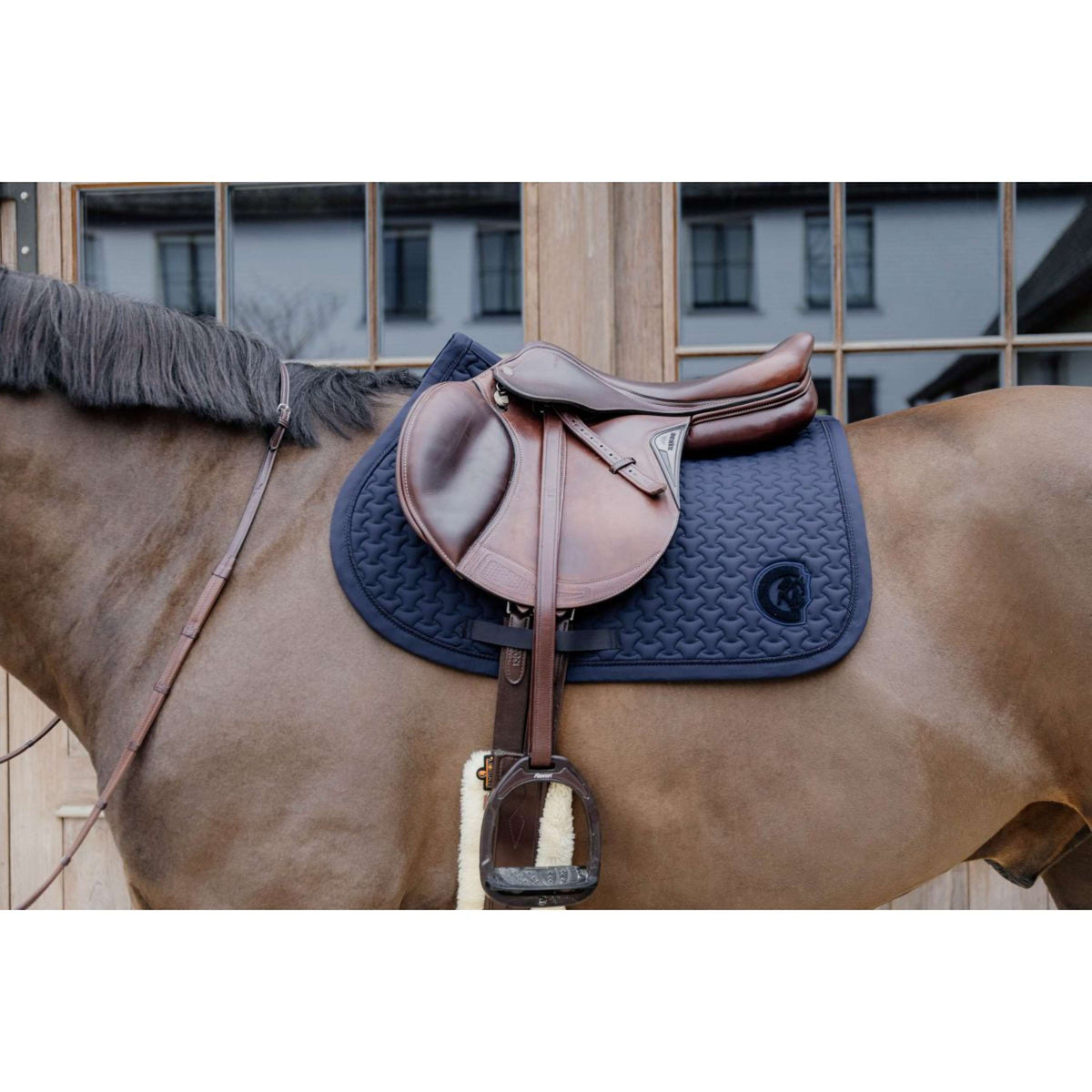 Kentucky Saddlepad Plaited 3D Logo Jumping Navy