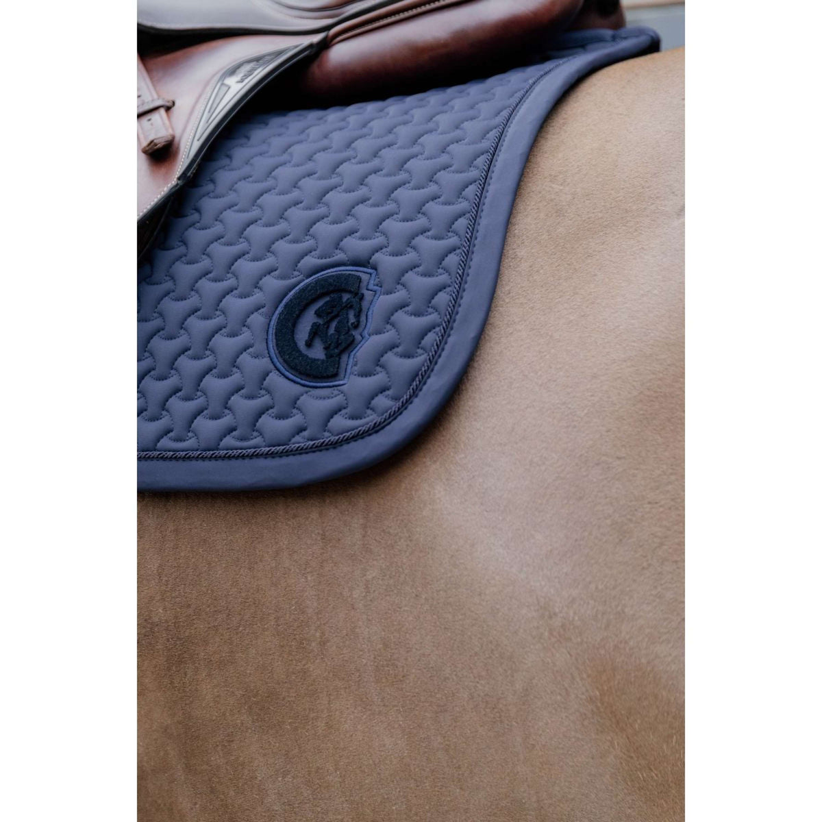 Kentucky Saddlepad Plaited 3D Logo Jumping Navy