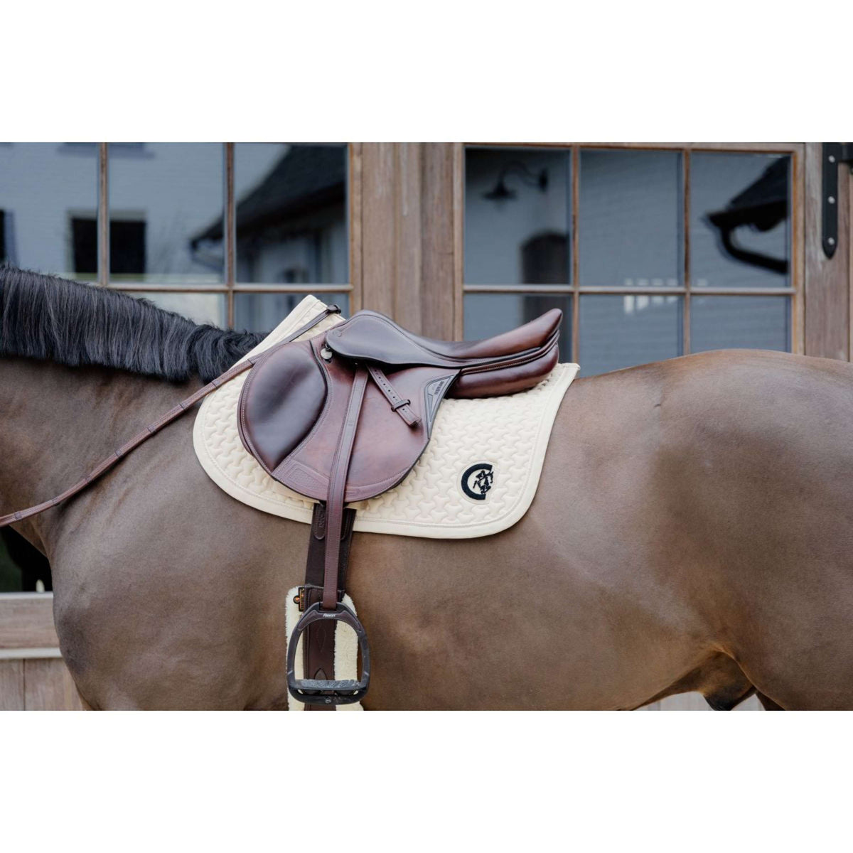 Kentucky Saddlepad Plaited 3D Logo Jumping Beige