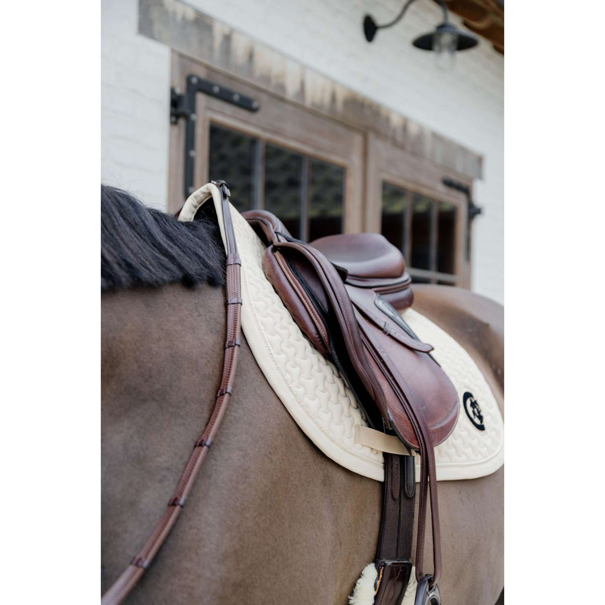 Kentucky Saddlepad Plaited 3D Logo Jumping Beige