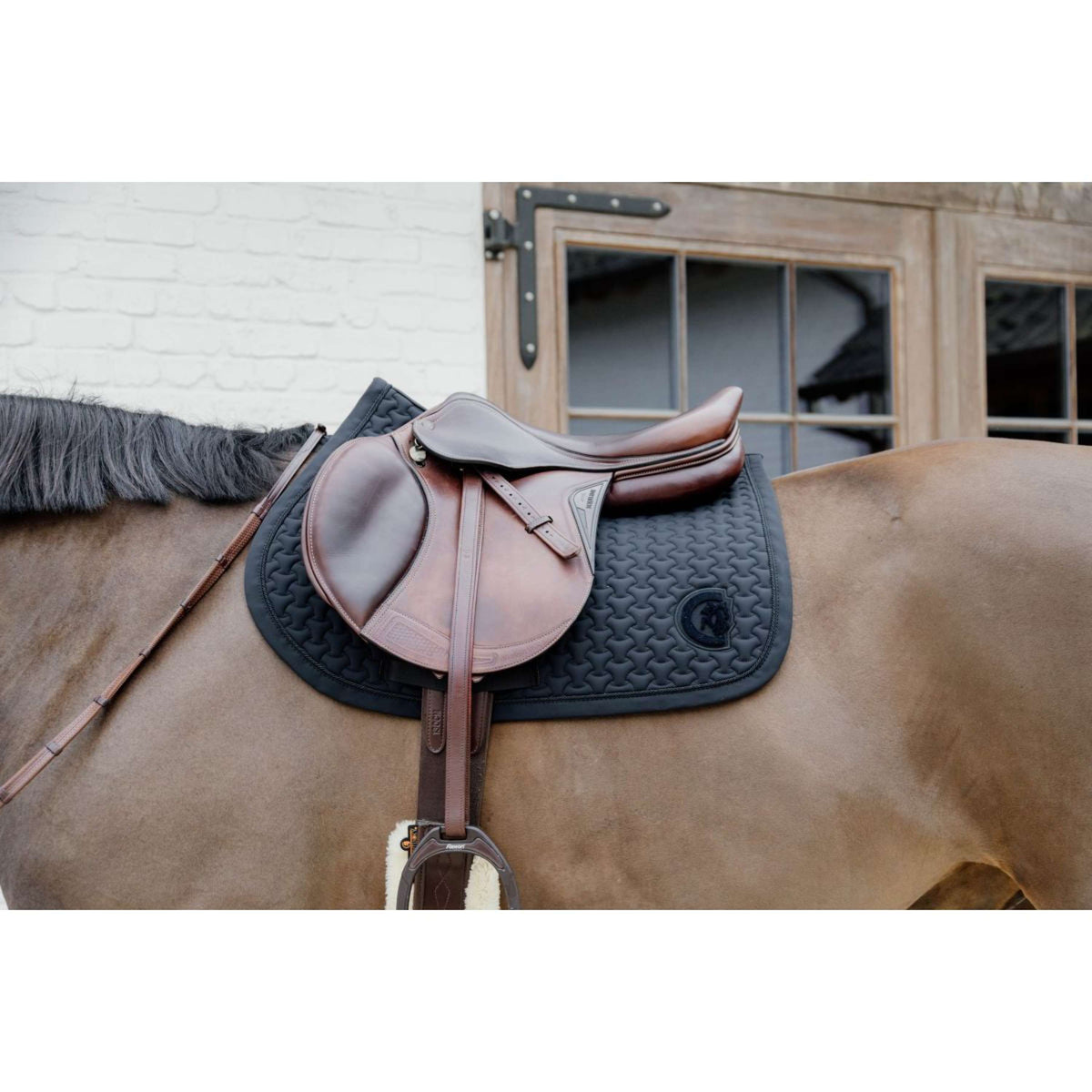 Kentucky Saddlepad Plaited 3D Logo Jumping Black