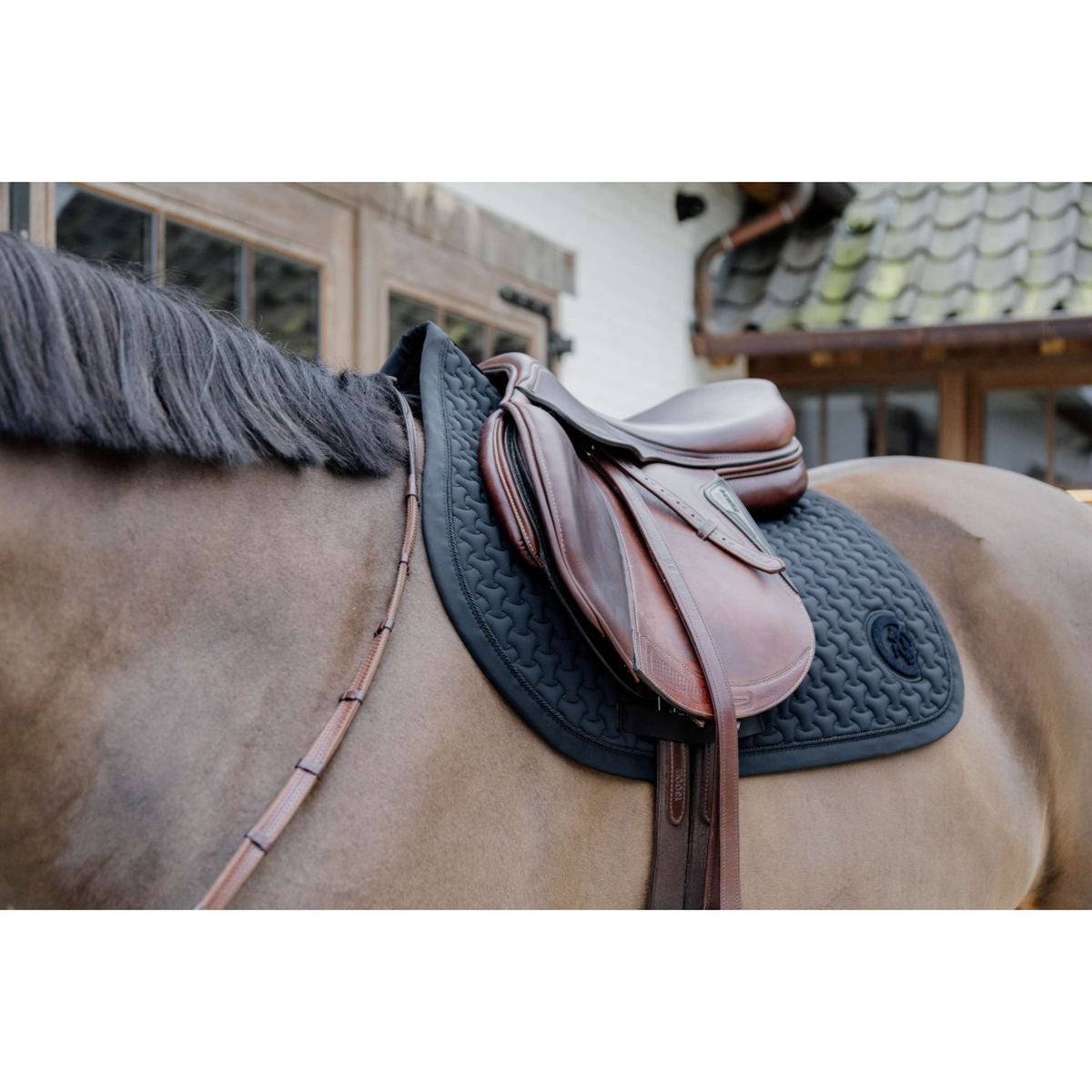 Kentucky Saddlepad Plaited 3D Logo Jumping Black