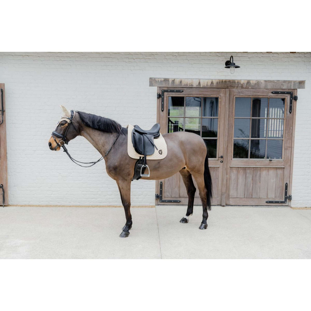 Kentucky Saddlepad Plaited 3D Logo Dressage Beige