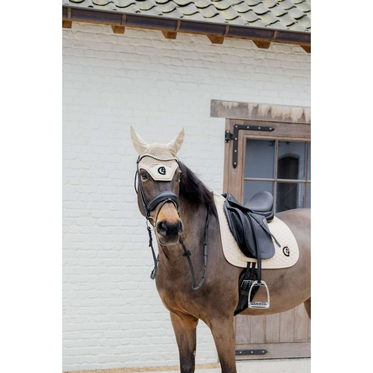 Kentucky Saddlepad Plaited 3D Logo Dressage Beige