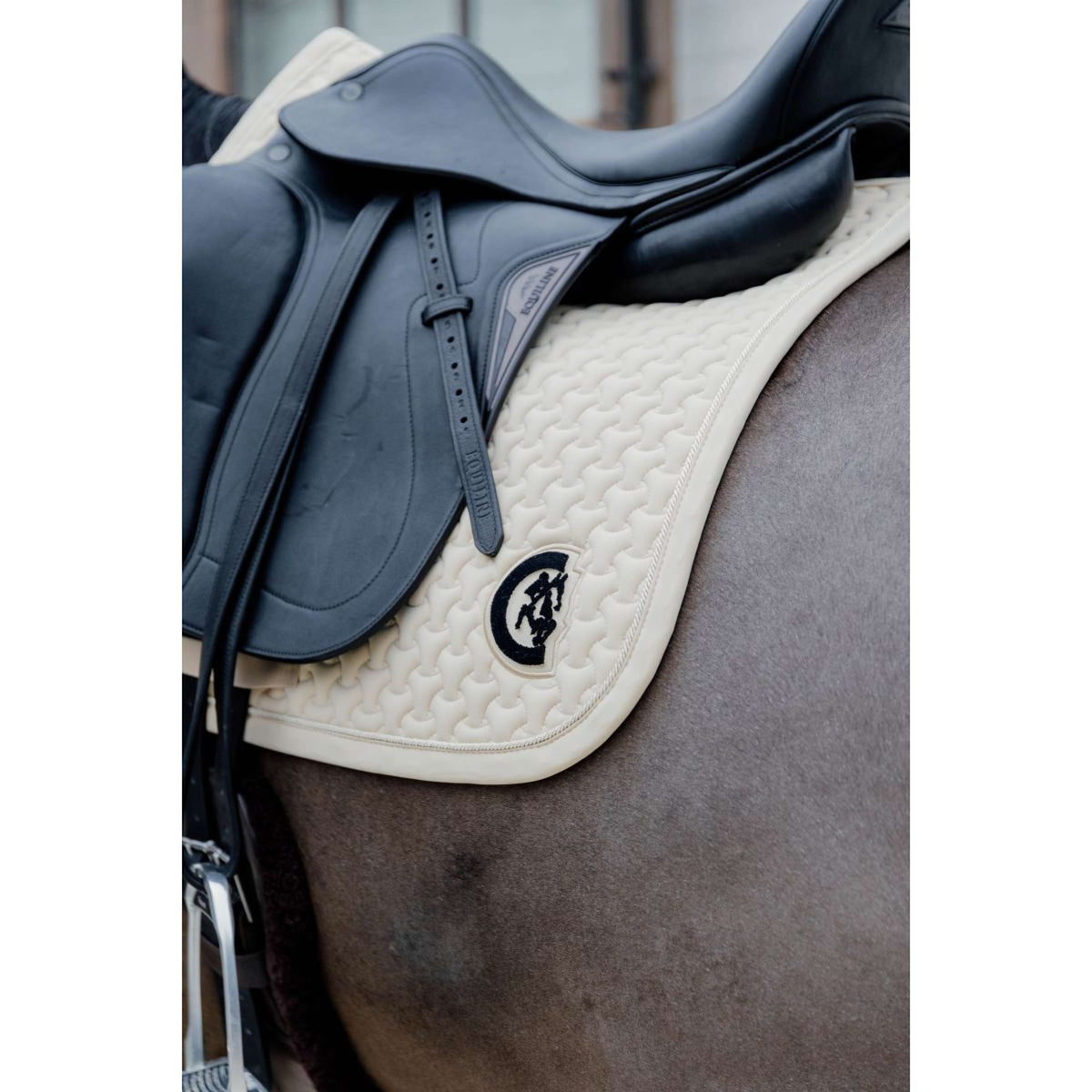 Kentucky Saddlepad Plaited 3D Logo Dressage Beige