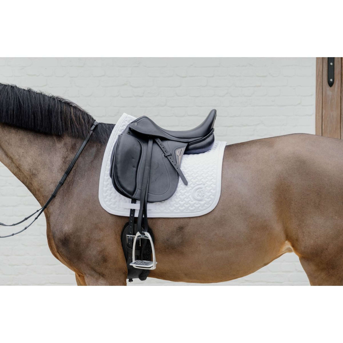 Kentucky Saddlepad Plaited 3D Logo Dressage White