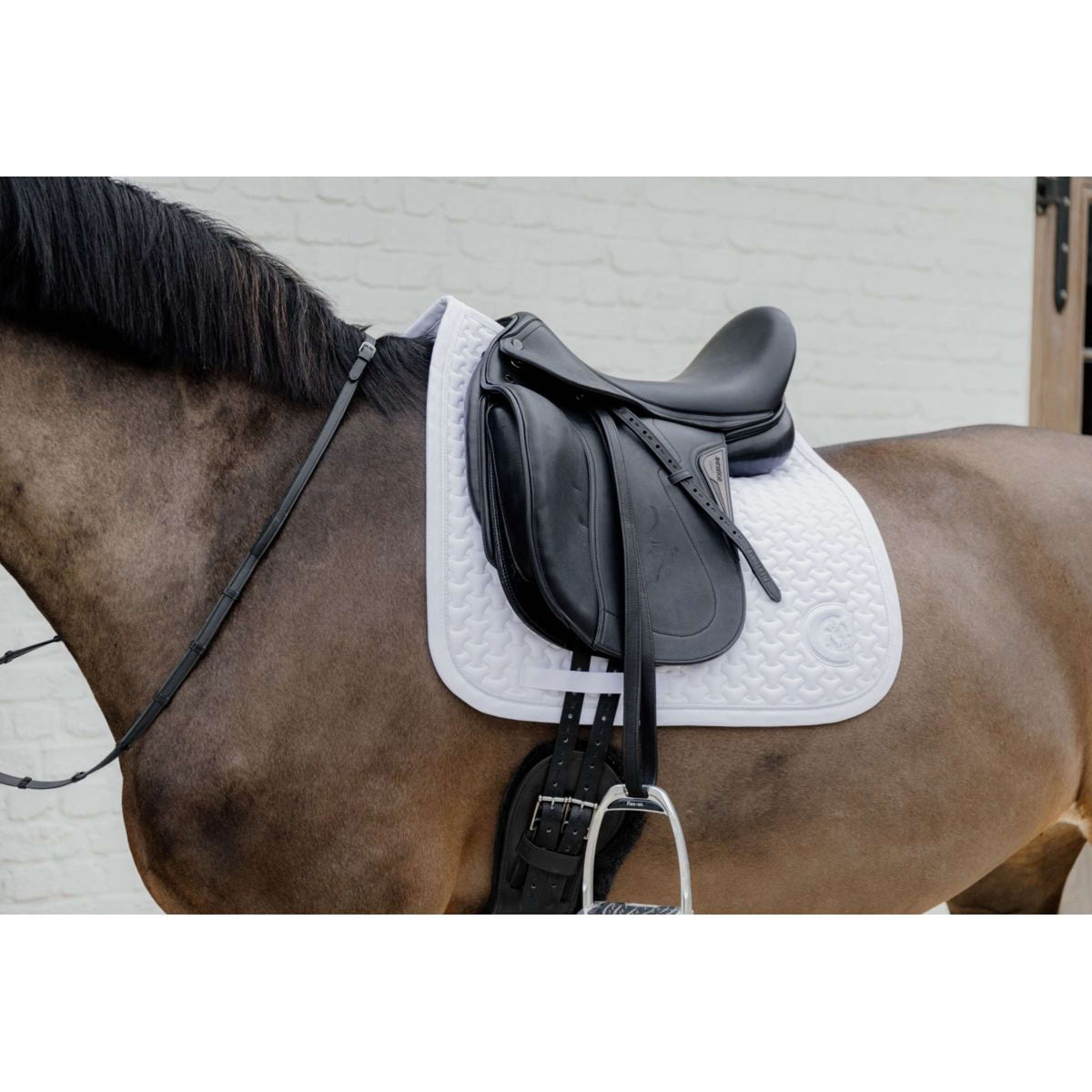 Kentucky Saddlepad Plaited 3D Logo Dressage White