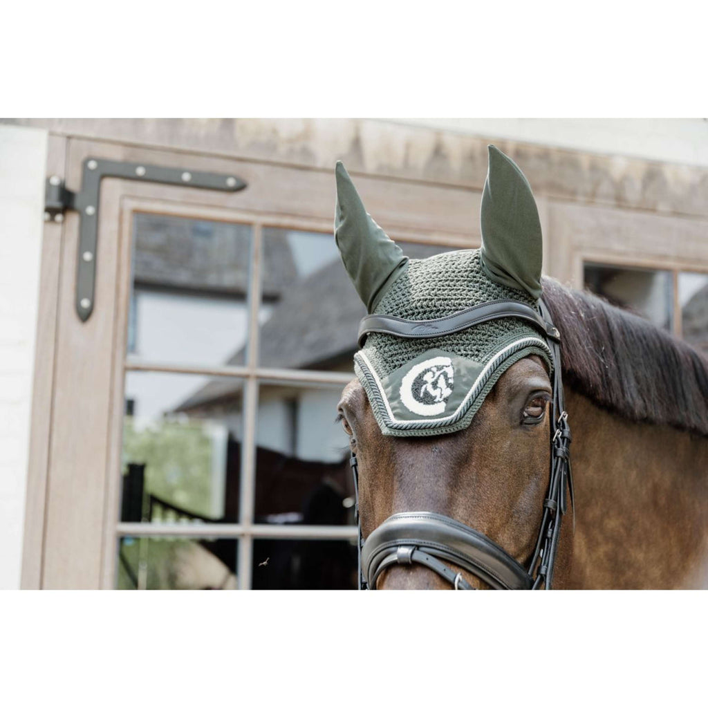 Kentucky Ear Bonnet Wellington Soundless 3D Logo Rope Pine Green