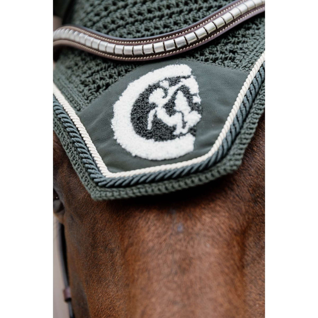 Kentucky Ear Bonnet Wellington Soundless 3D Logo Rope Pine Green