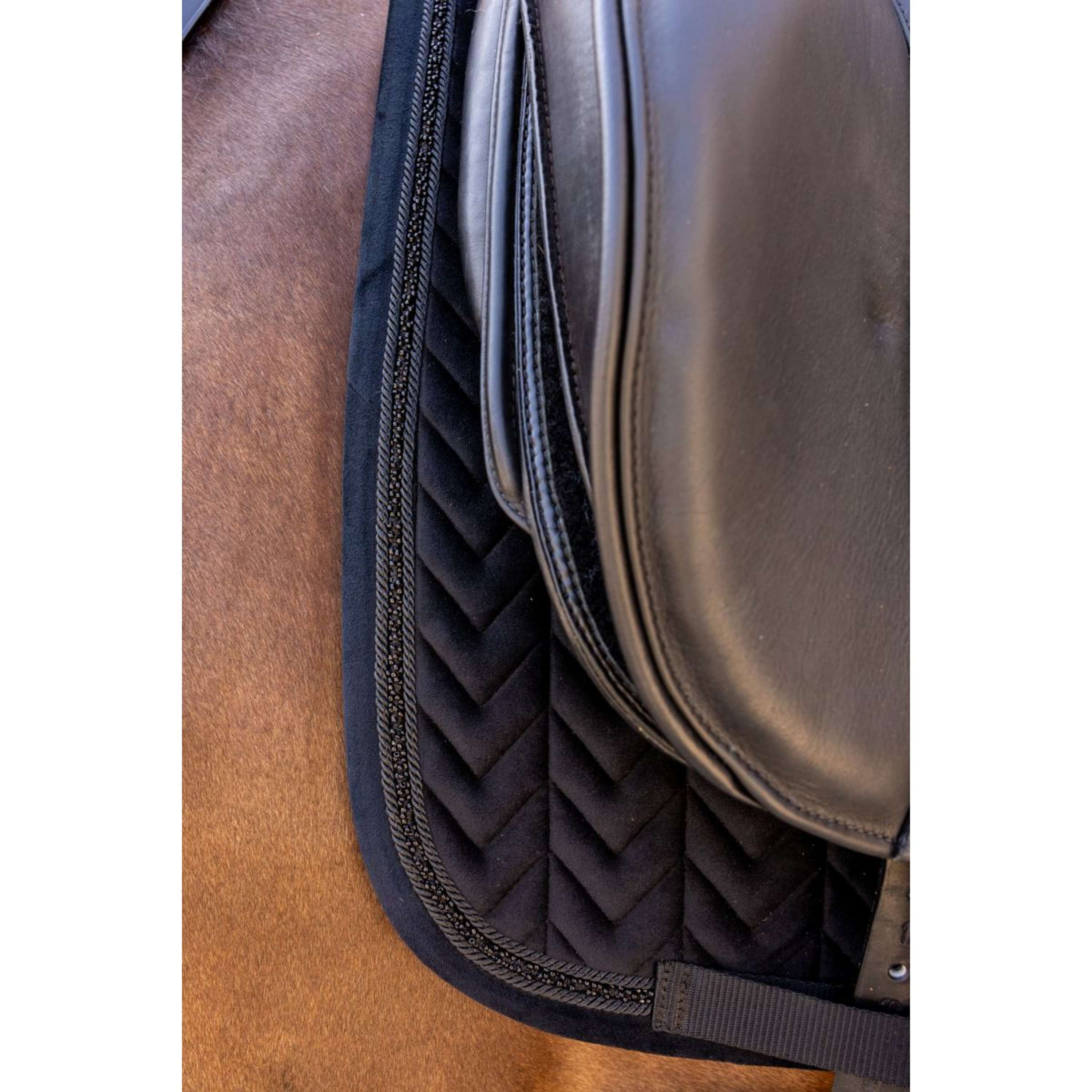Kentucky Saddlepad Velvet Mini Pearls Dressage Black