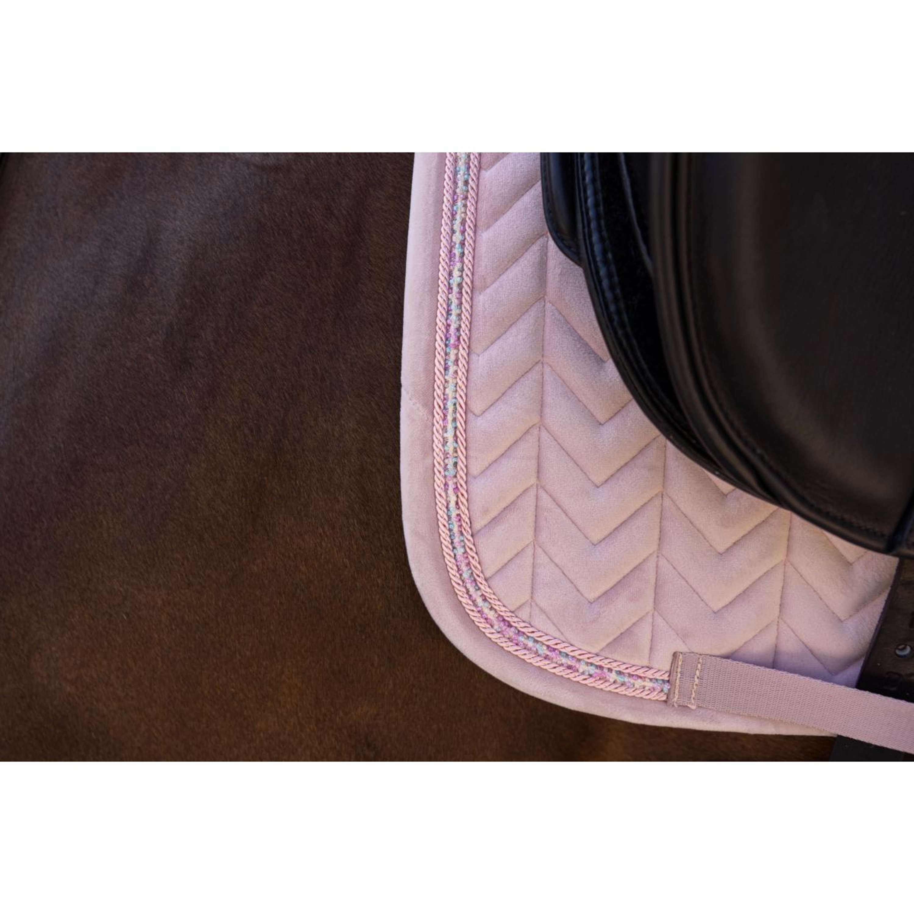 Kentucky Saddlepad Velvet Mini Pearls Dressage Old Rose