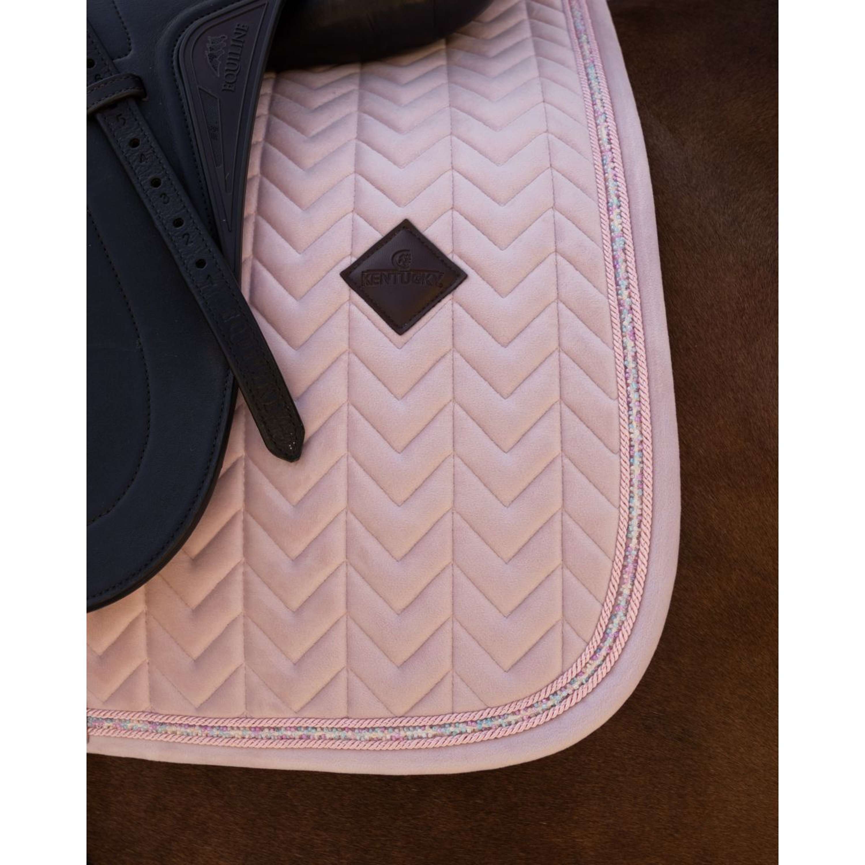 Kentucky Saddlepad Velvet Mini Pearls Dressage Old Rose
