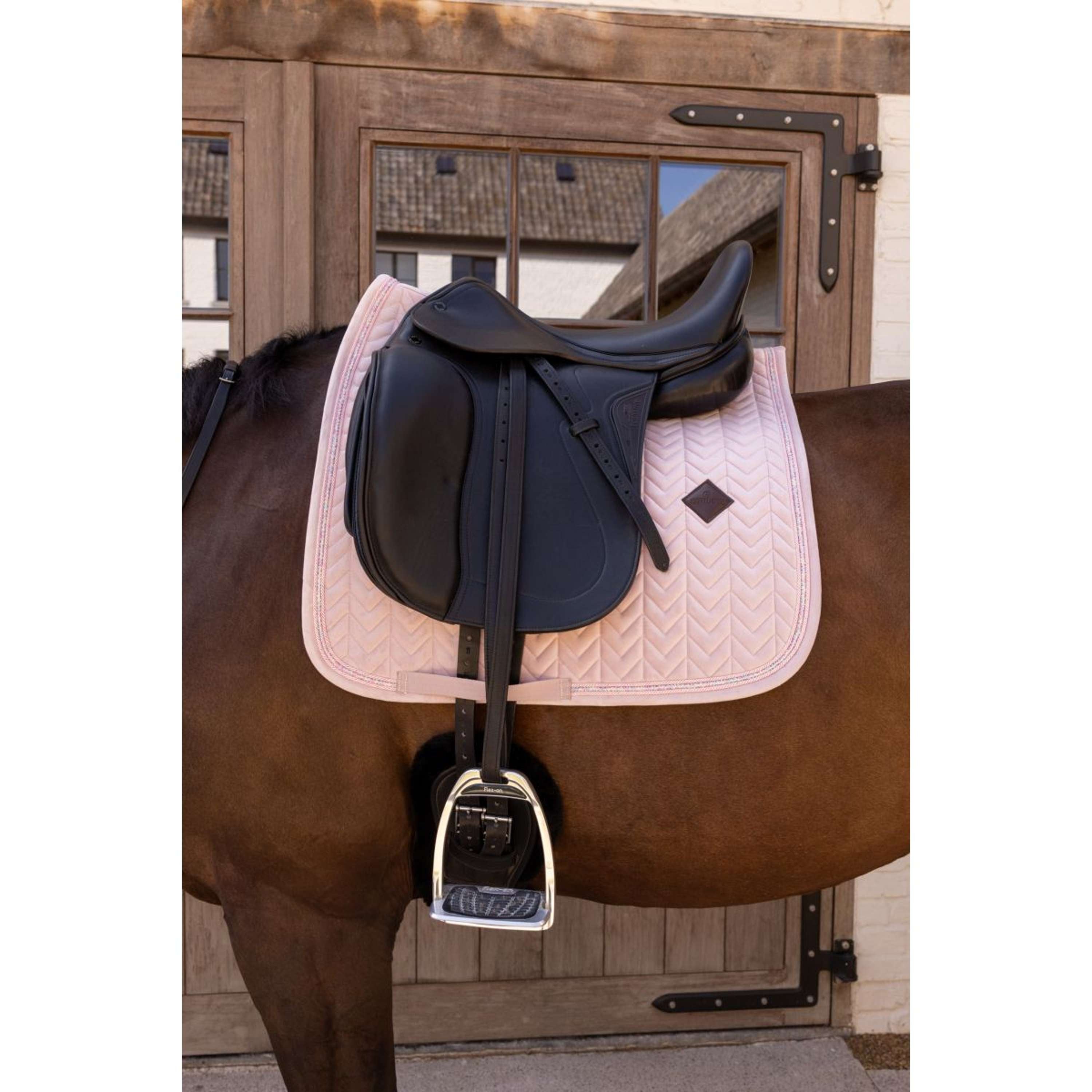 Kentucky Saddlepad Velvet Mini Pearls Dressage Old Rose