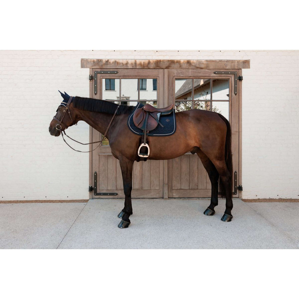 Kentucky Ear Bonnet Wellington Velvet Dark Navy