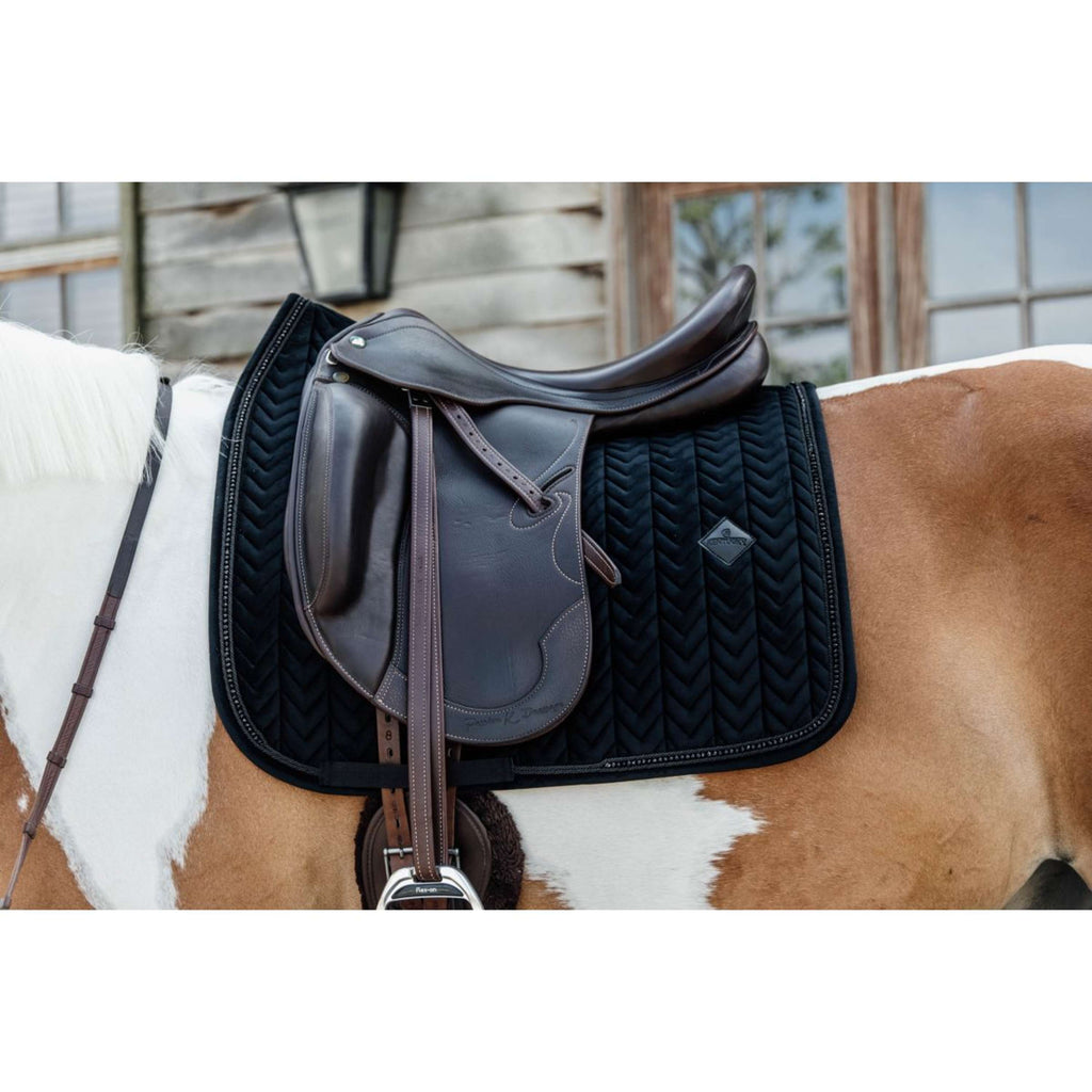 Kentucky Saddlepad Velvet Pearls Dressage Black