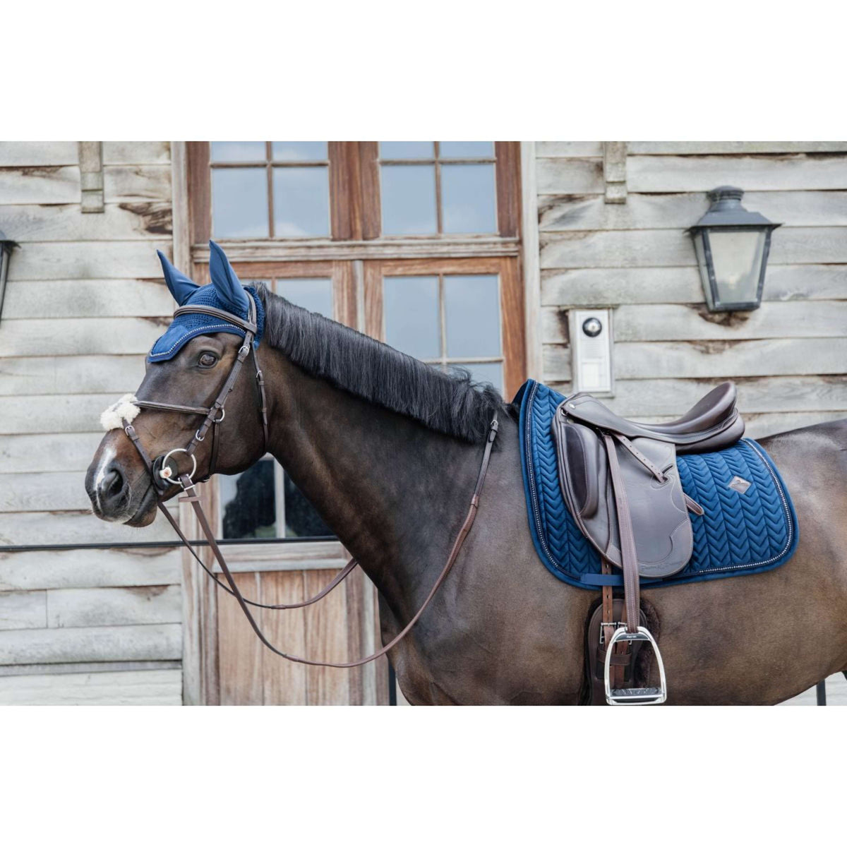 Kentucky Saddlepad Velvet Pearls Dressage Navy