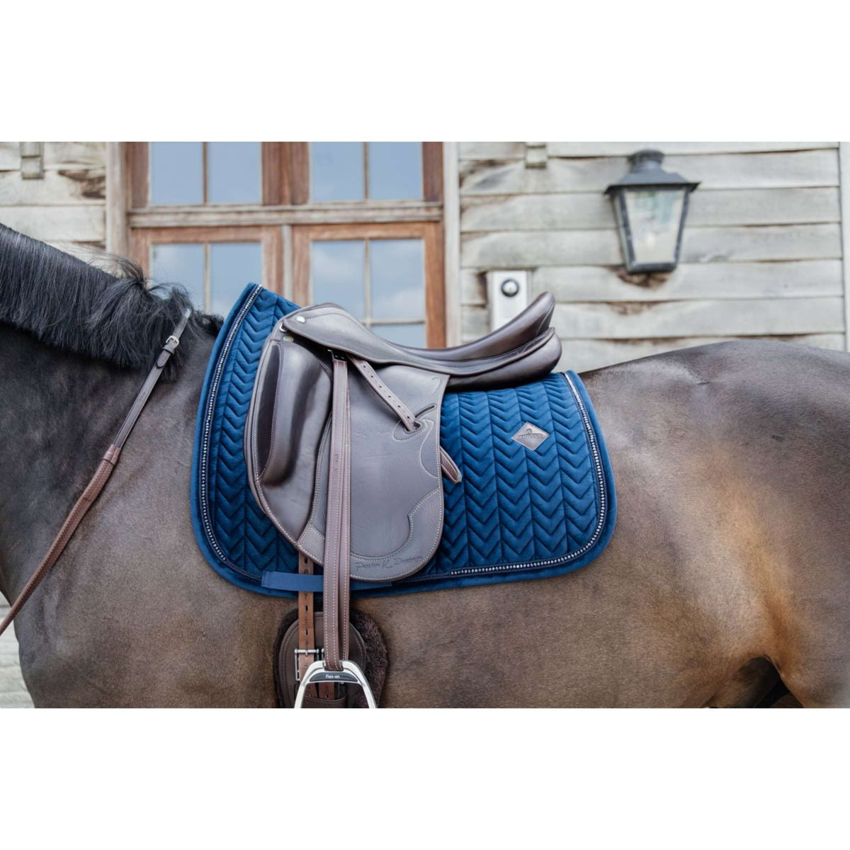 Kentucky Saddlepad Velvet Pearls Dressage Navy