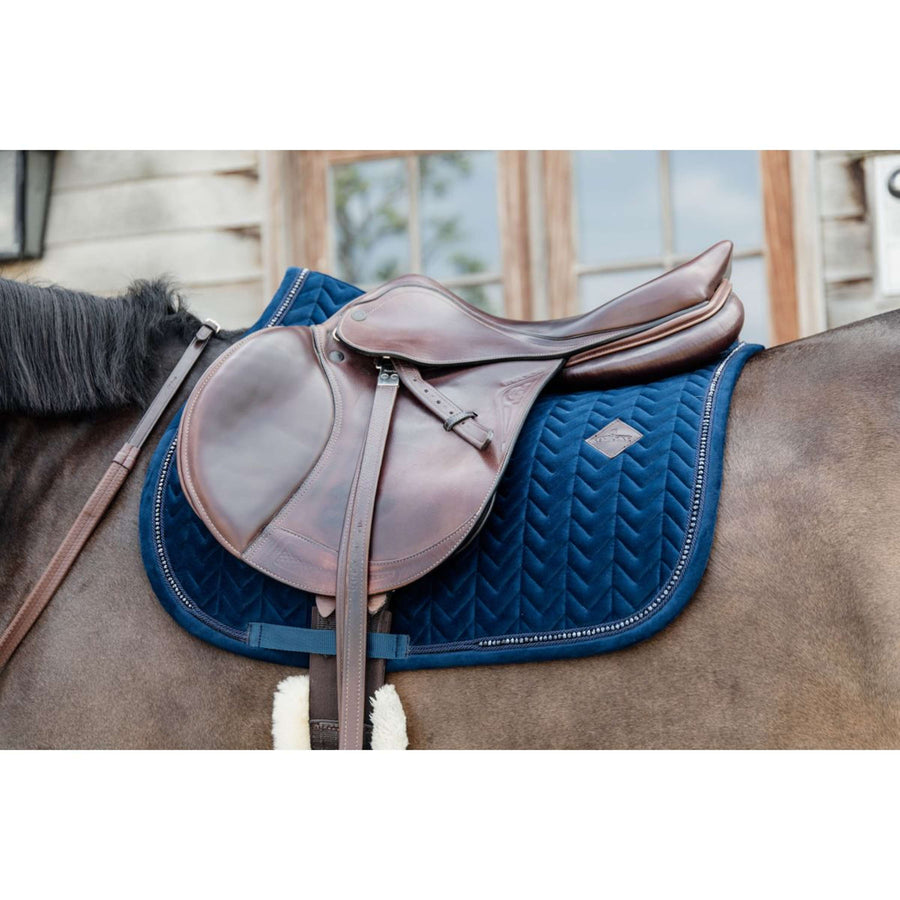 Kentucky Saddlepad Velvet Pearls Jumping Navy