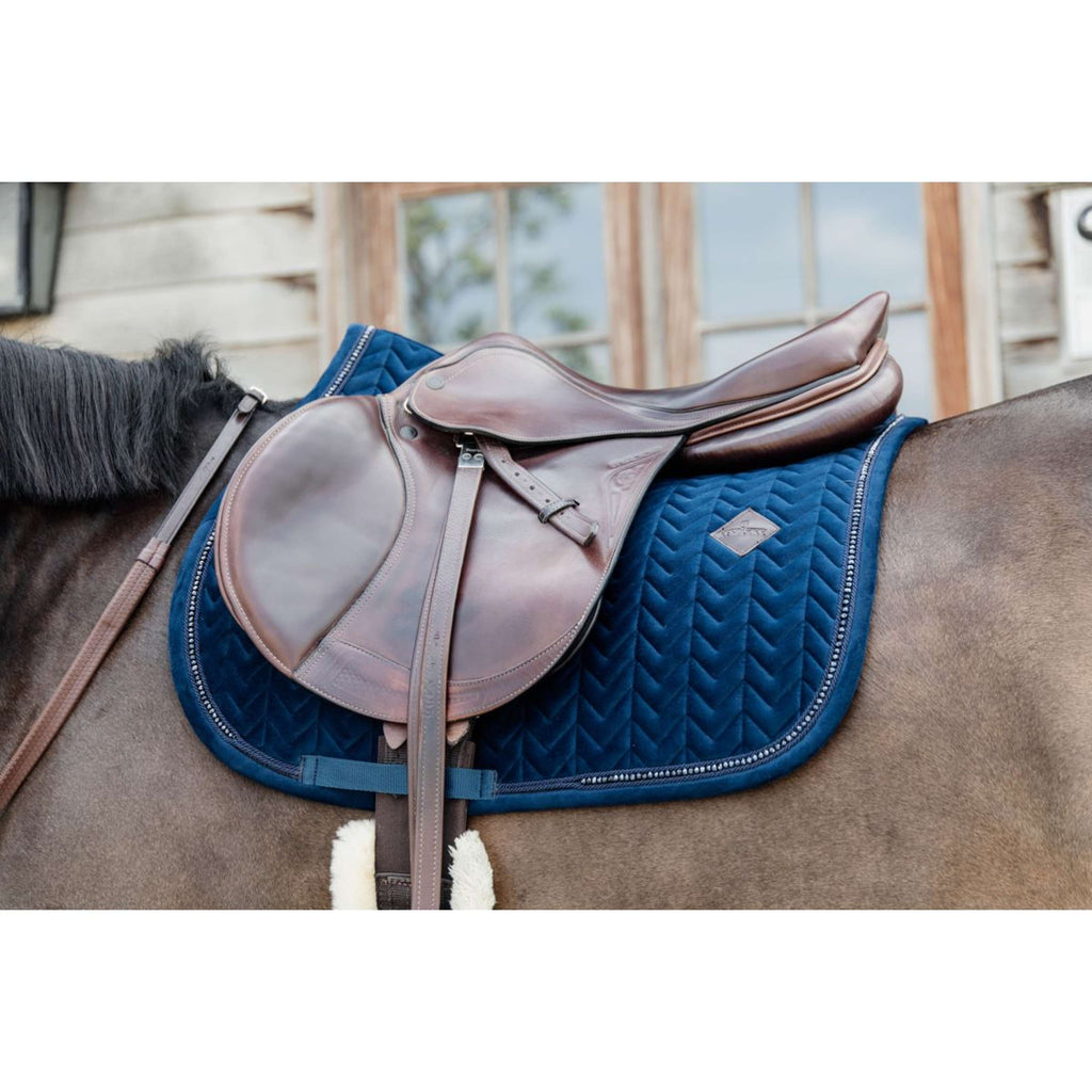 Kentucky Saddlepad Velvet Pearls Jumping Navy