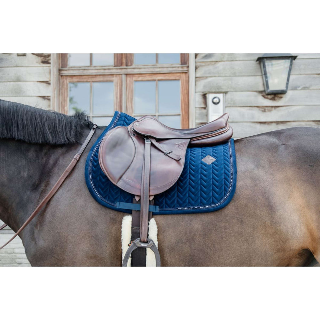 Kentucky Saddlepad Velvet Pearls Jumping Navy
