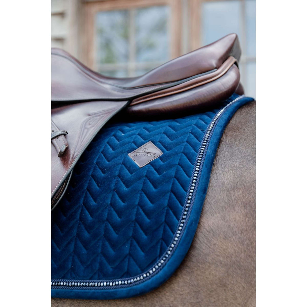 Kentucky Saddlepad Velvet Pearls Jumping Navy