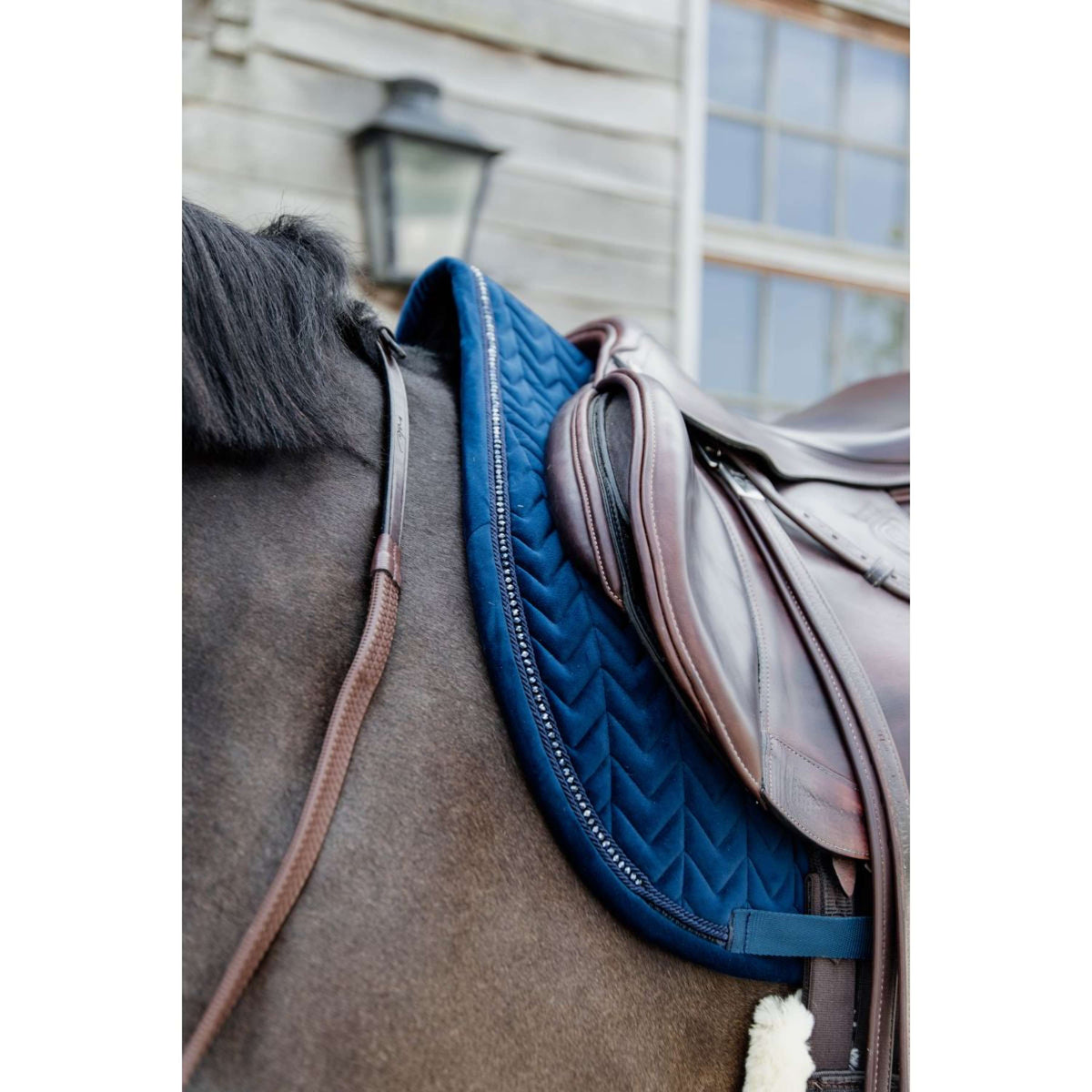 Kentucky Saddlepad Velvet Pearls Jumping Navy