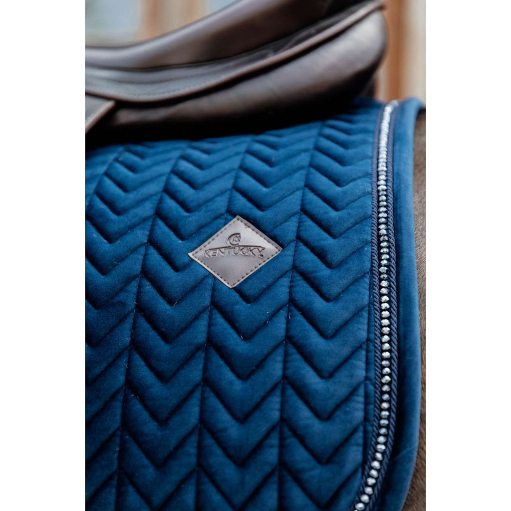 Kentucky Saddlepad Velvet Pearls Dressage Navy