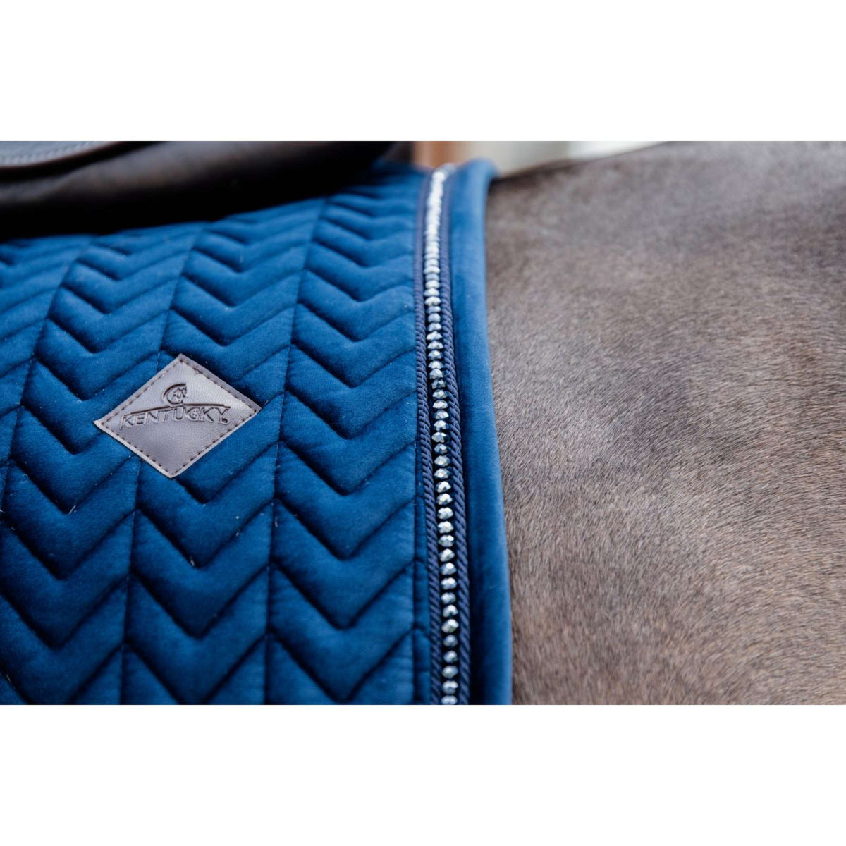 Kentucky Saddlepad Velvet Pearls Dressage Navy