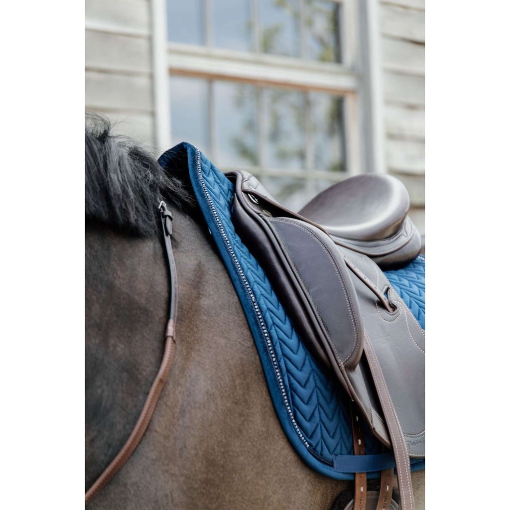 Kentucky Saddlepad Velvet Pearls Dressage Navy