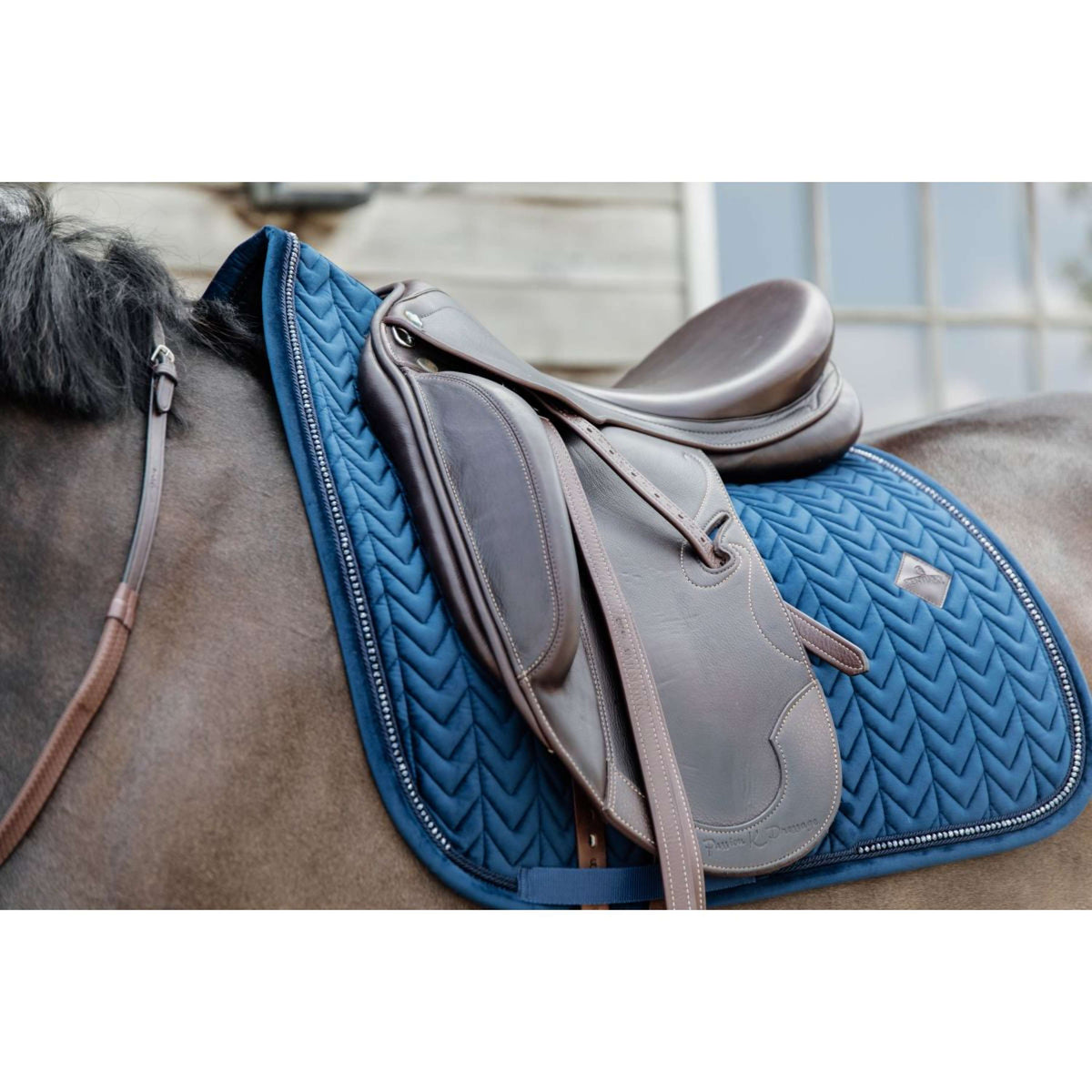 Kentucky Saddlepad Velvet Pearls Dressage Navy