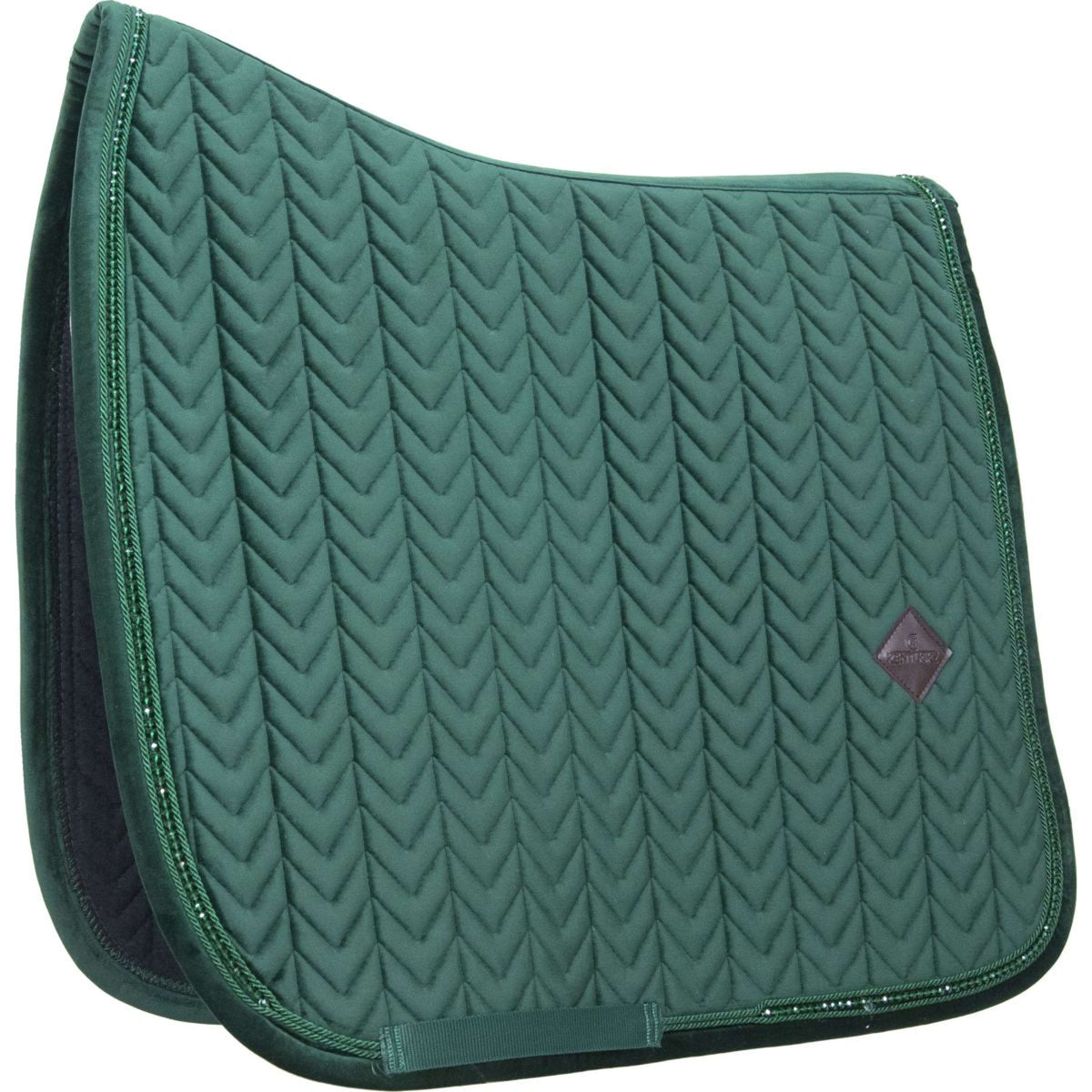 Kentucky Saddlepad Velvet Pearls Dressage Pine Green