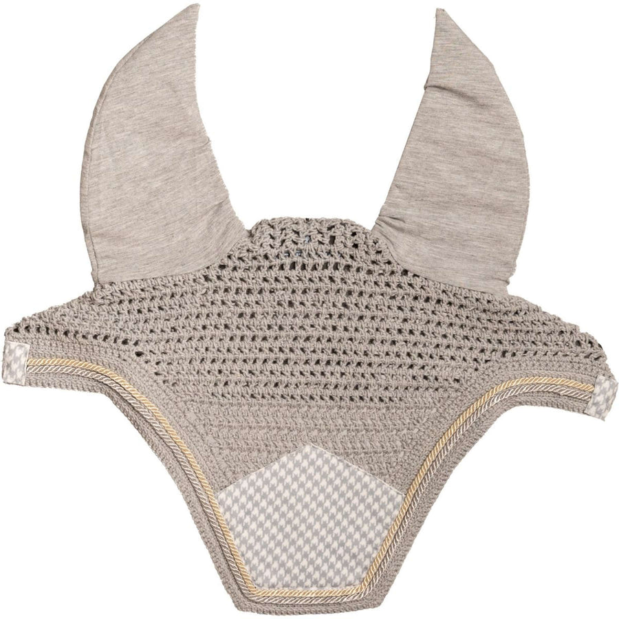 Kentucky Ear Bonnet Wellington Velvet Pied de Poule Grey/White